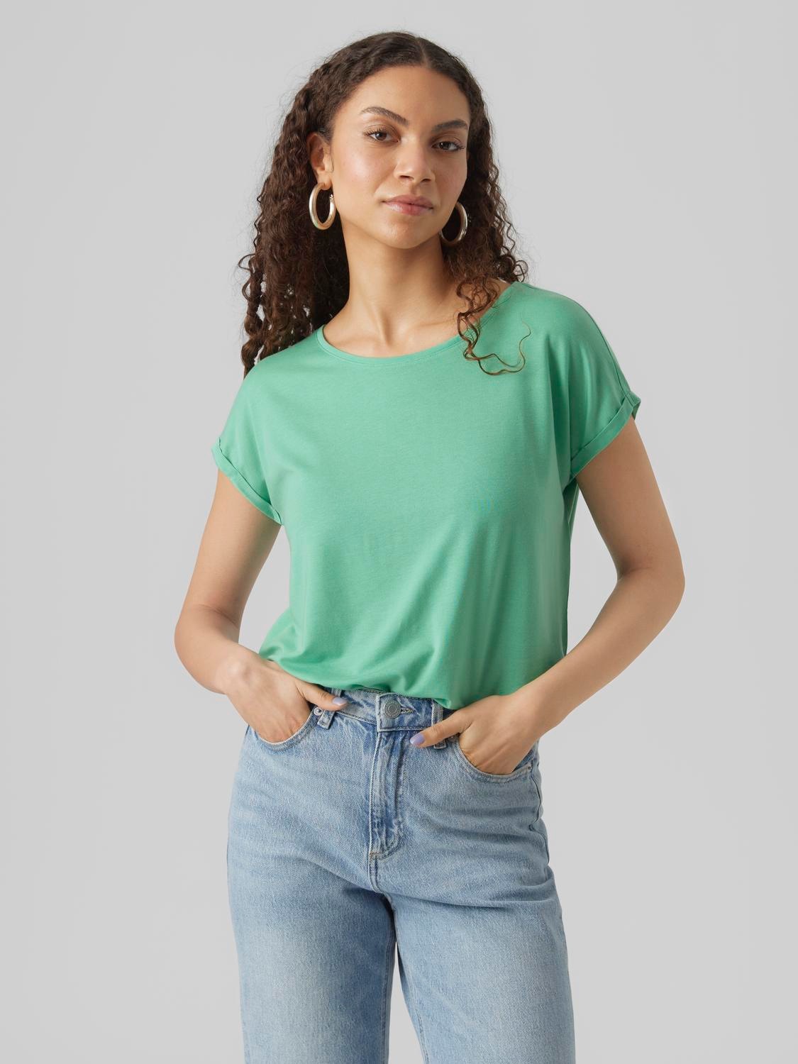 Vero Moda Rundhalsshirt "VMAVA PLAIN SS TOP GAJRS NOOS" günstig online kaufen