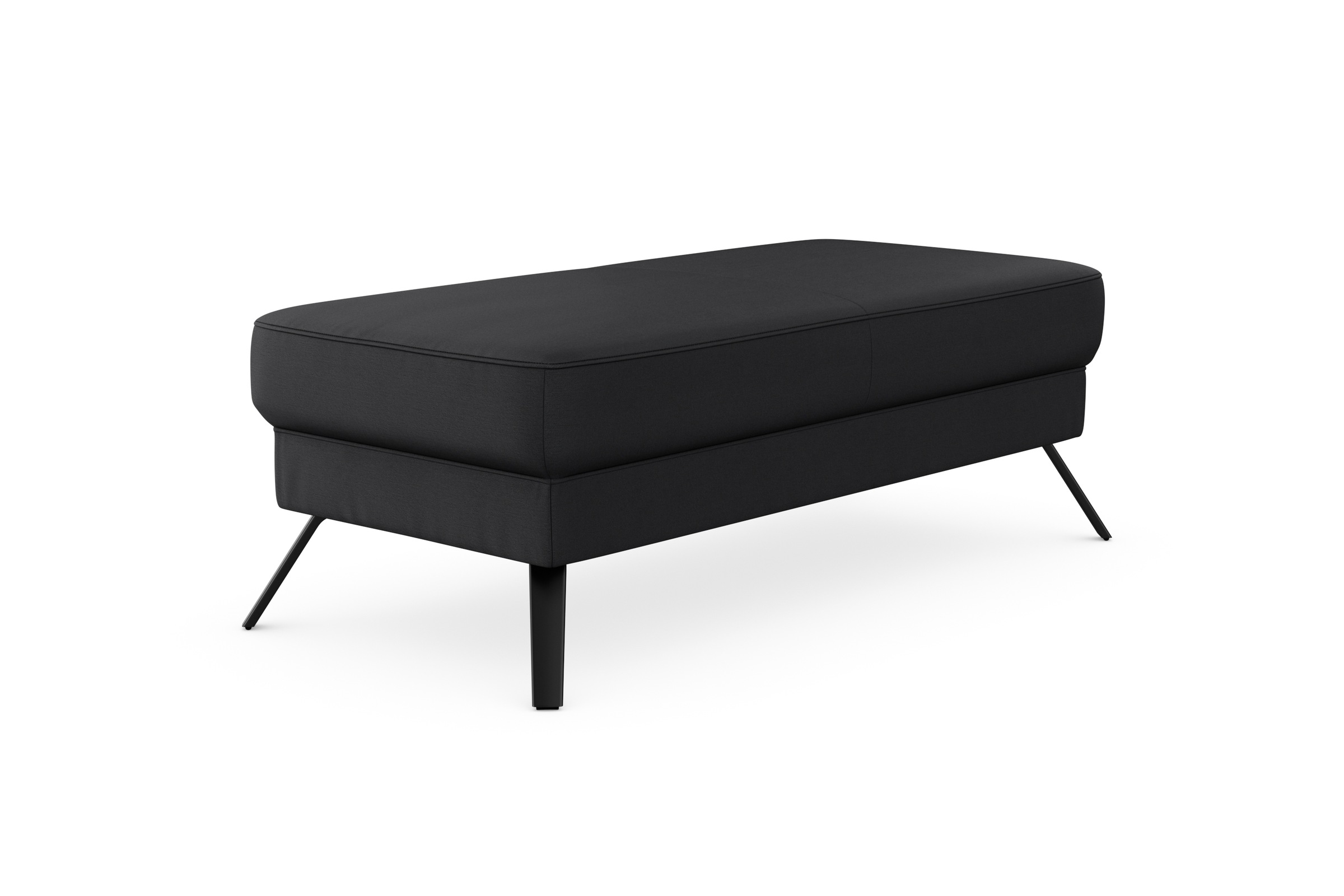 Hockerbank SIT & MORE "Lindholm", schwarz, B:135cm H:48cm T:65cm, Hocker 2