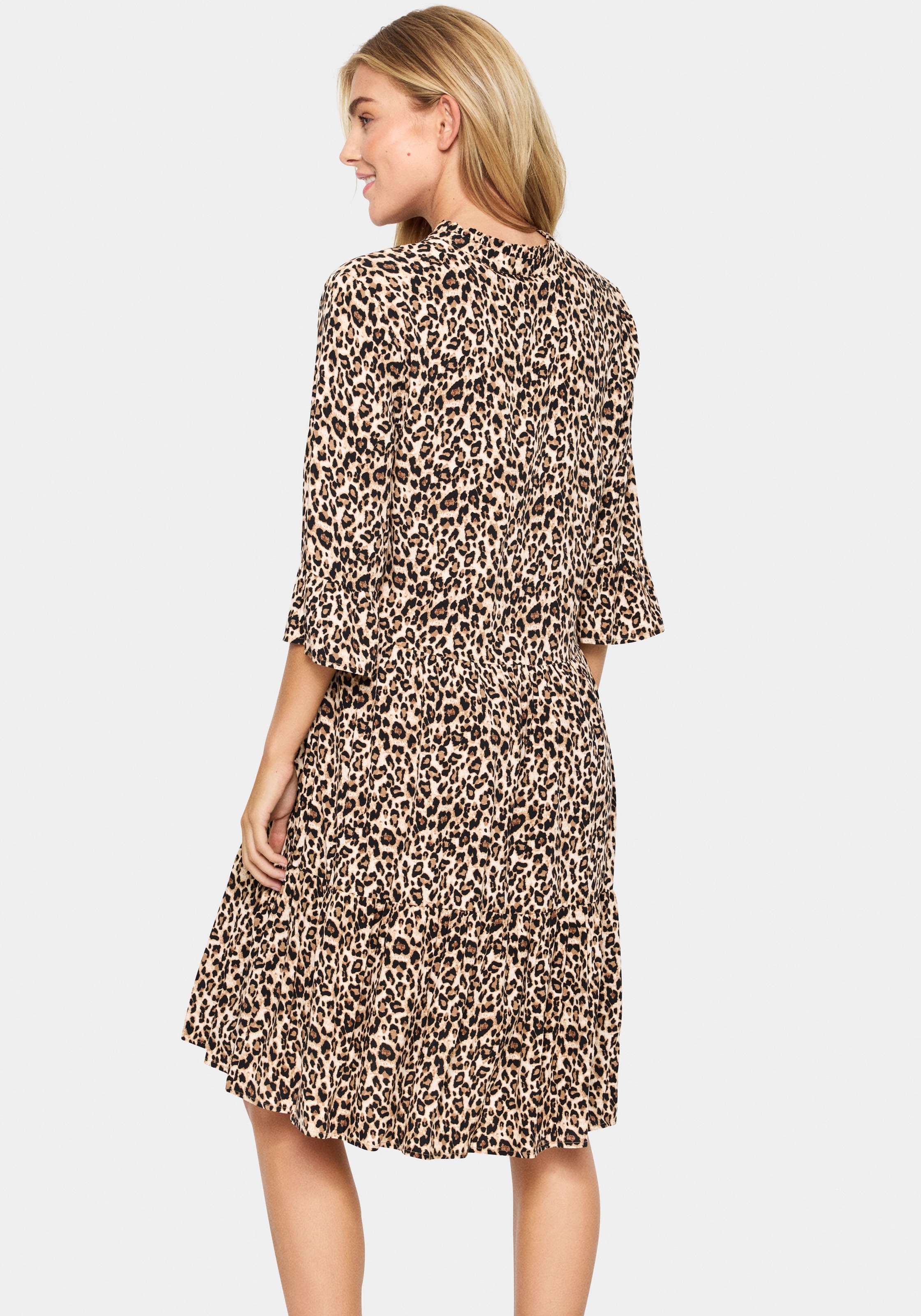 Saint Tropez "EdaSZ Dress" Sommerkleid, Tunikakleid mit Volant und 3/4 Ärme günstig online kaufen