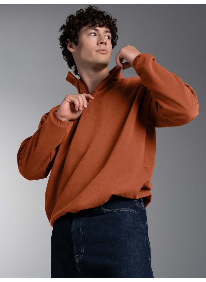 Trigema "TRIGEMA Fleece Sweatshirt mit Stehkragen"