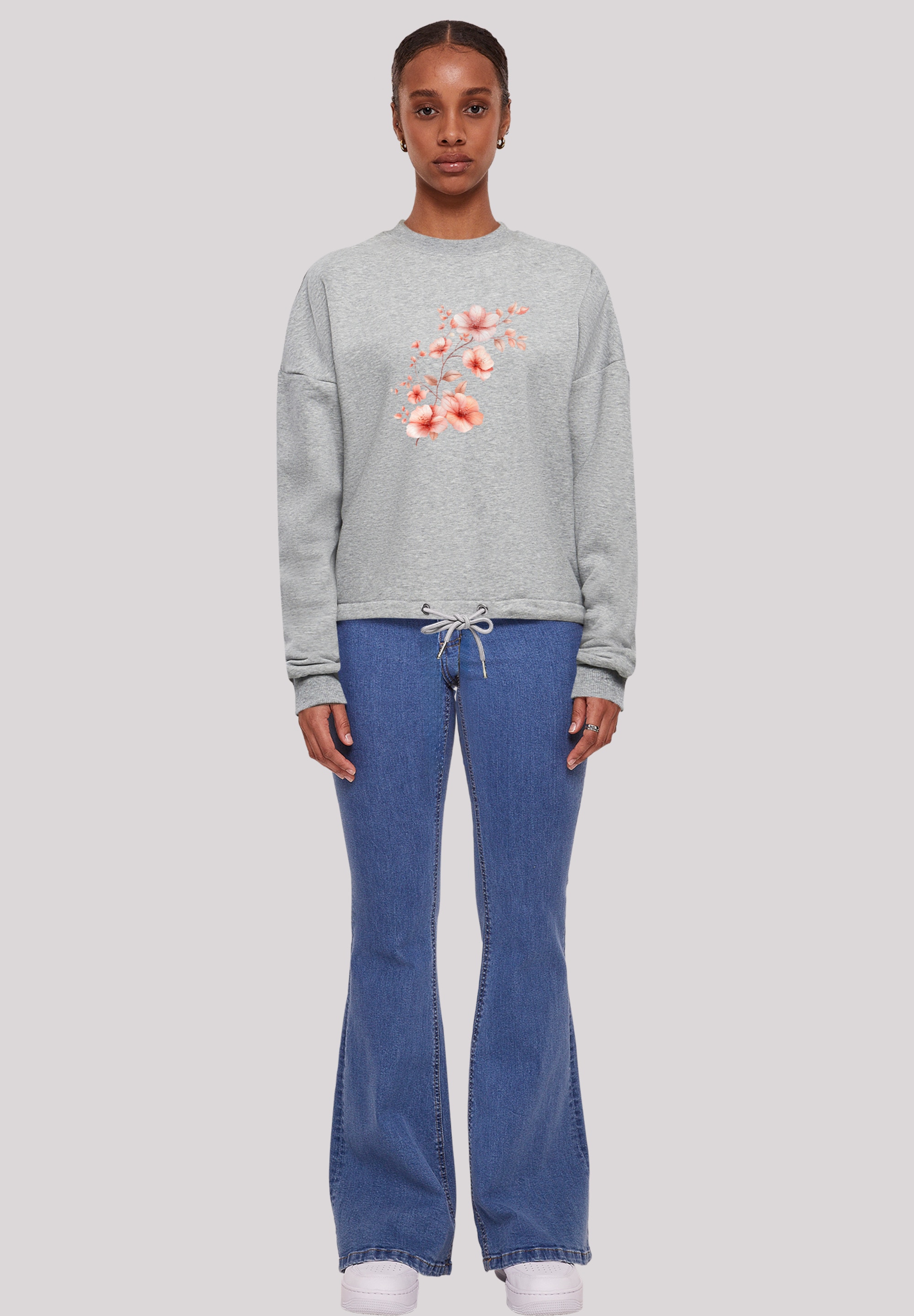 F4NT4STIC Sweatshirt »Rosa Blumenzweig 3D«, Premium Qualität