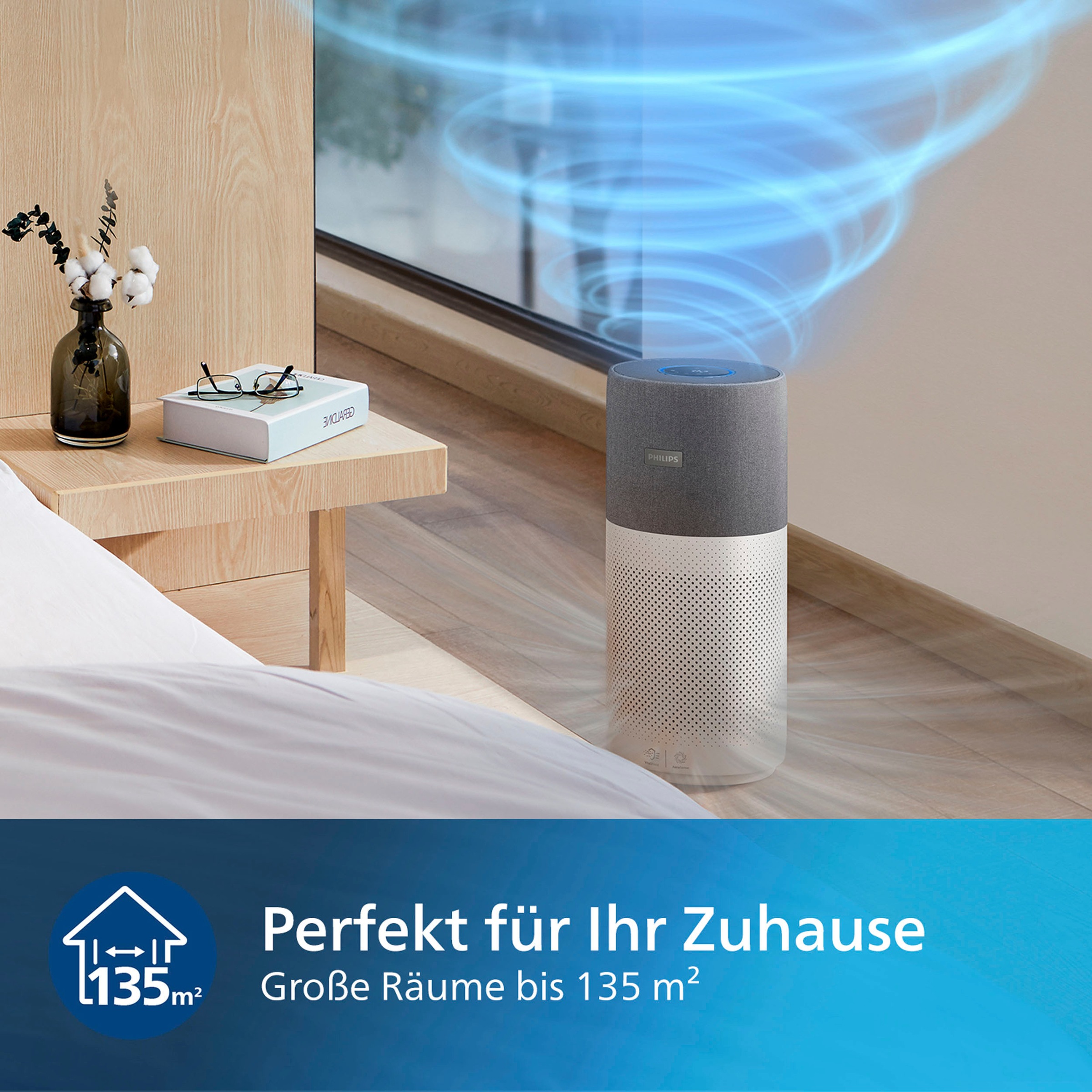 Thumbnail - Philips Luftreiniger "AC3033/10 3000i Serie", für 104 m² Räume, mit App-Anbindung und für Allergiker geeignet