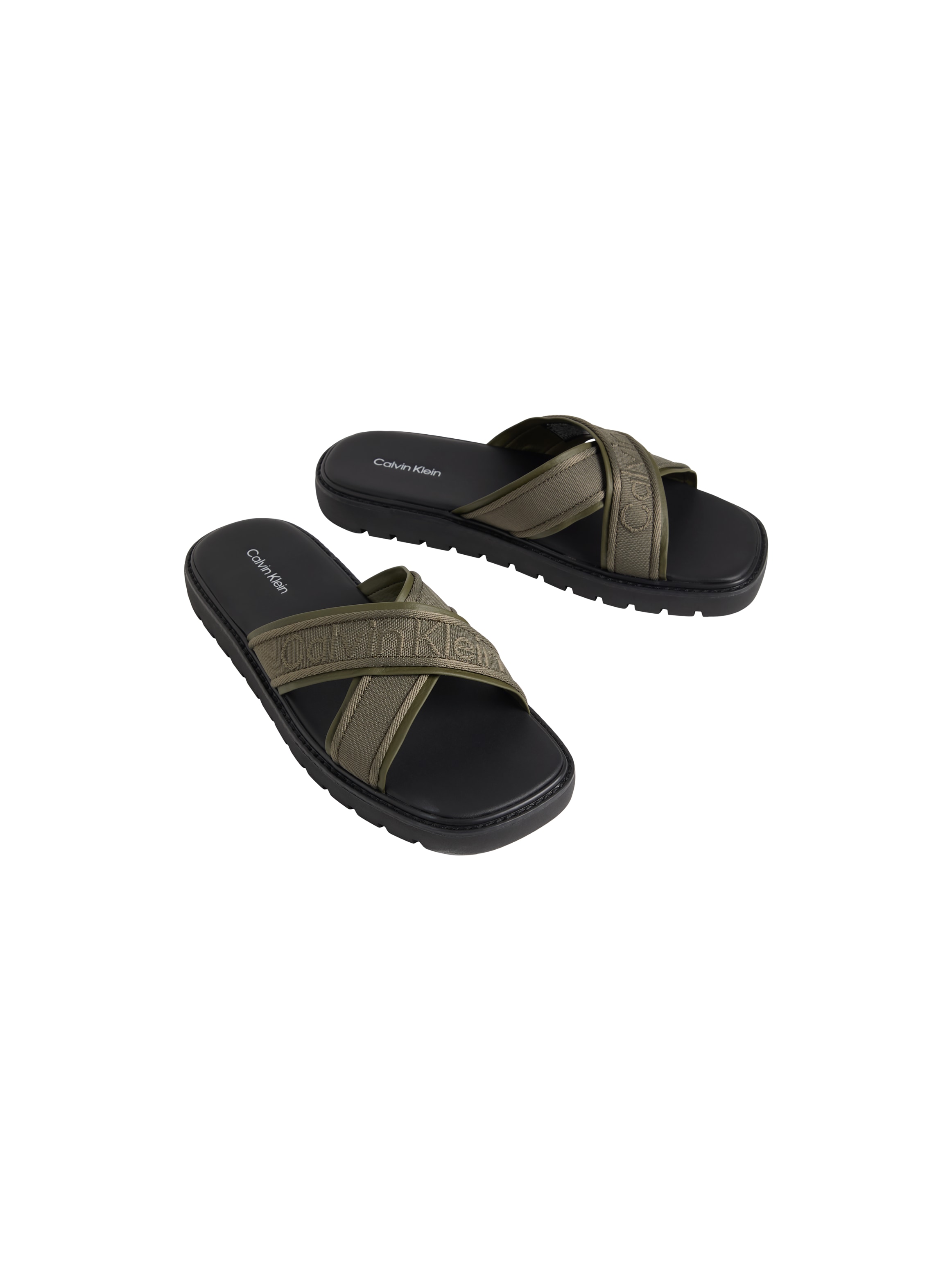 Calvin Klein Pantolette »SQ MOLDED SANDAL XCROSS WB«  Strandschuh, Sommerschuh, Badepantolette, Flat mit Logoschriftzug