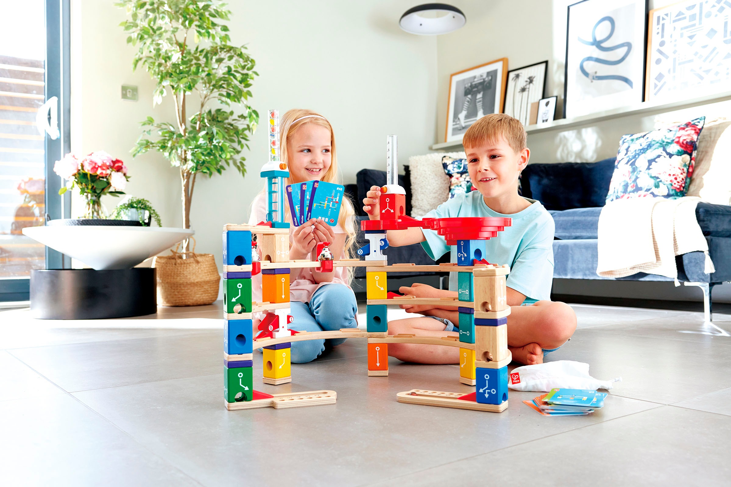 Hape Kugelbahn »Quadrilla Kodierungsset für Fortgeschrittene«, (119 tlg.)
