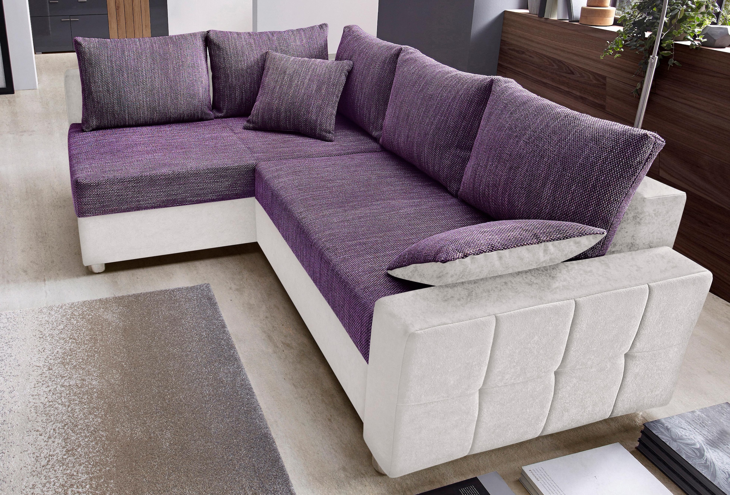 COLLECTION AB Ecksofa "Parma L-Form, B: 224 cm" Bettfunktion, Bettkasten & günstig online kaufen