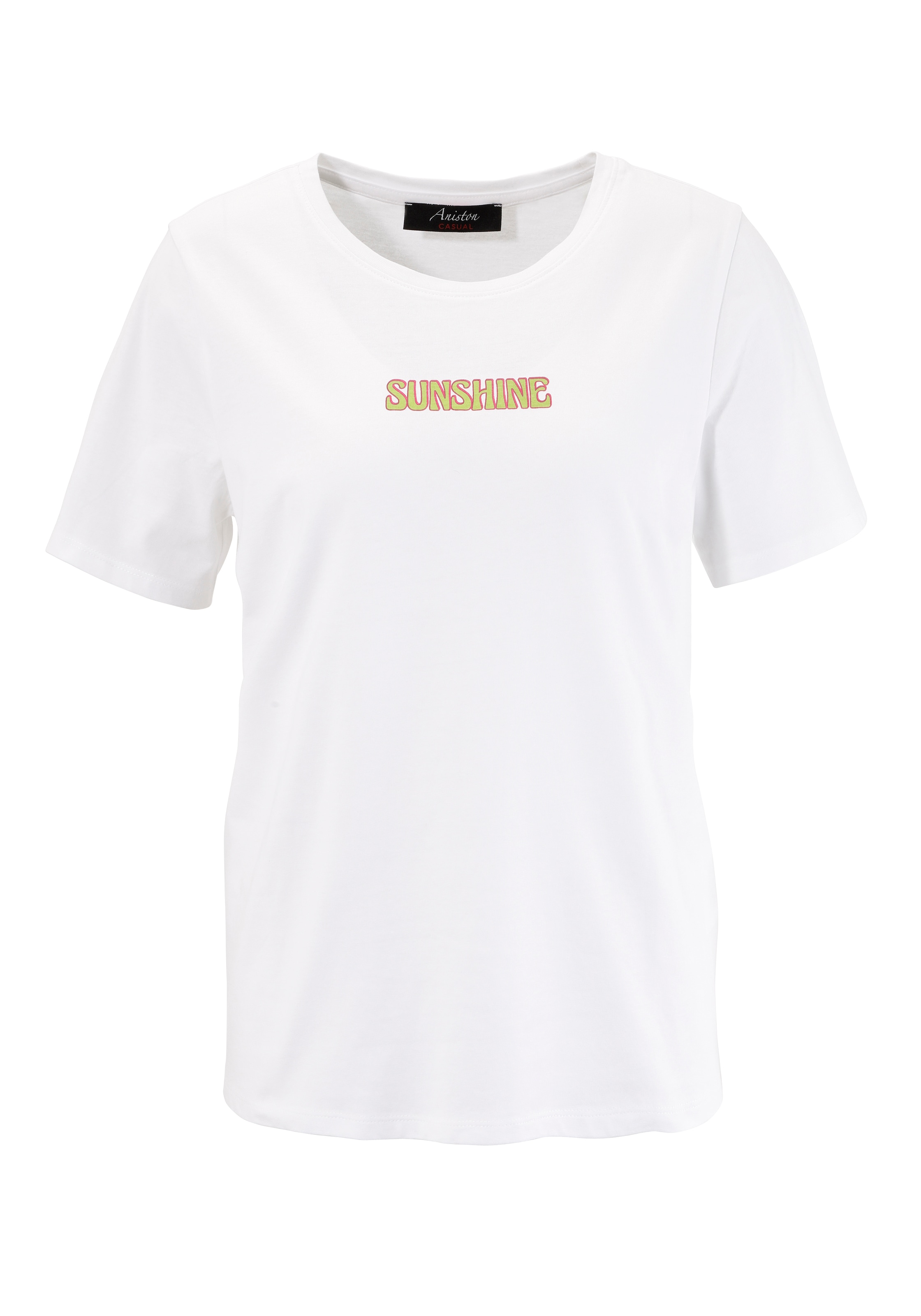 Aniston CASUAL T-Shirt, mit phantasievoll bedrucktem Rücken