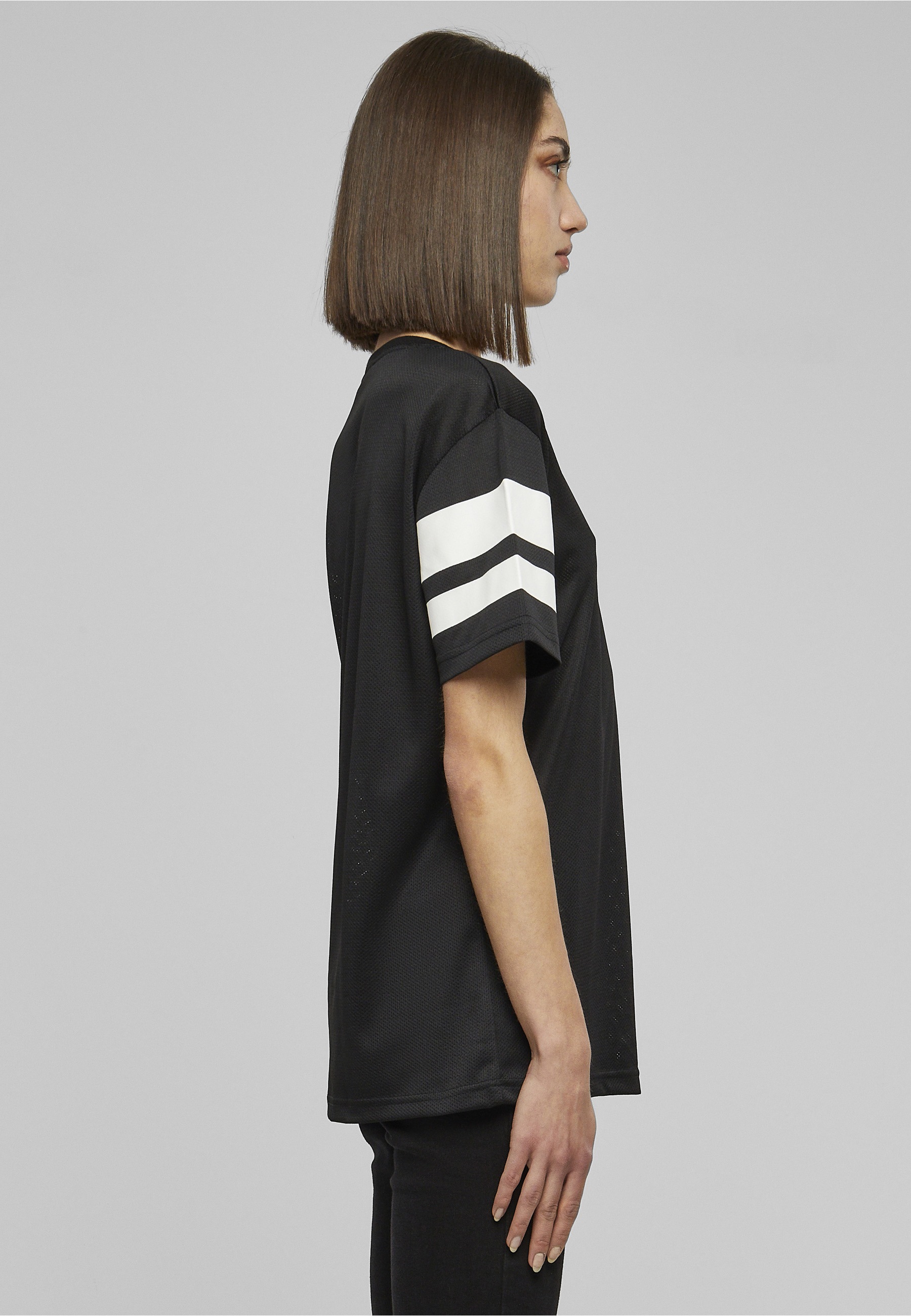 URBAN CLASSICS T-Shirt »Urban Classics Damen Ladies Stripe Mesh Tee« 1 Stk.