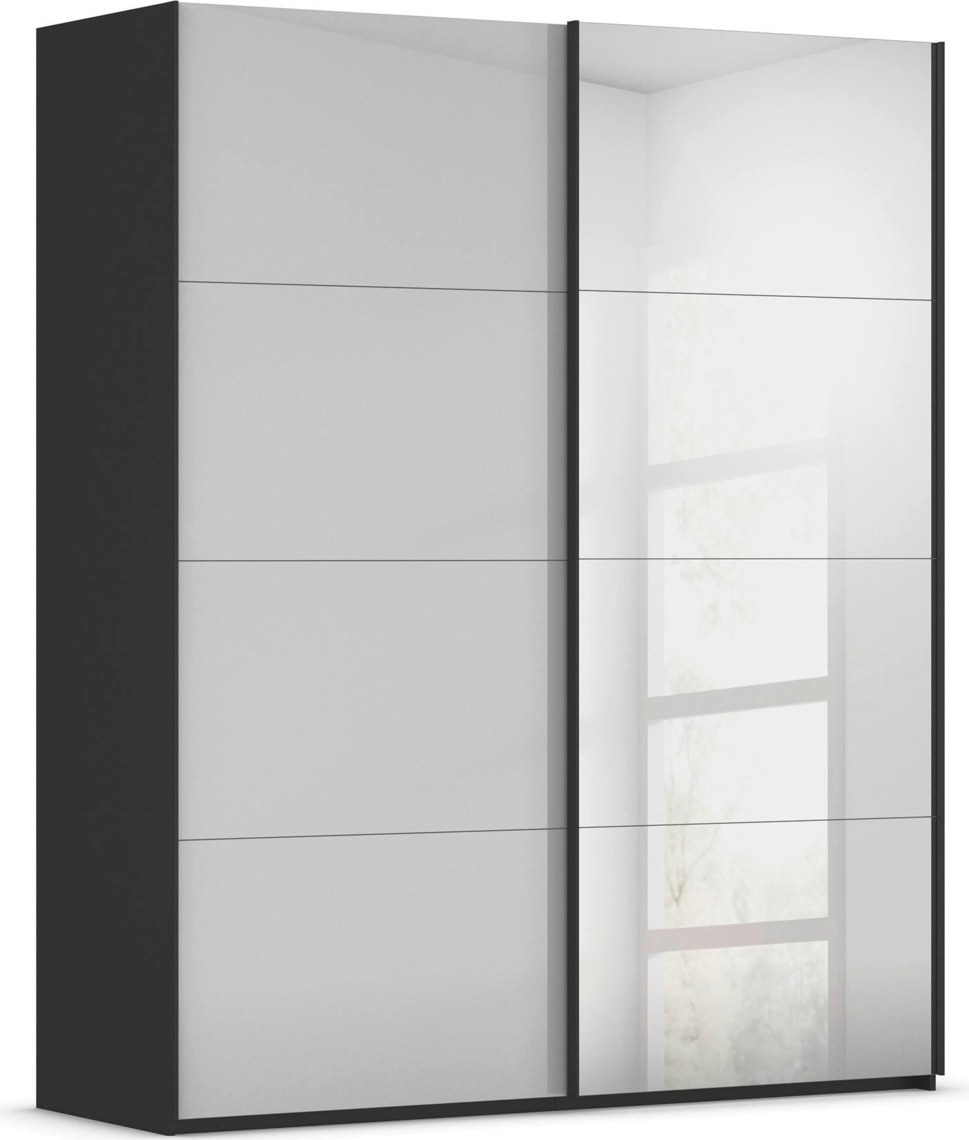 rauch "Kleiderschrank Schrank Garderobe Schlafzimmerschrank SCALE-FYRA" edle viergeteilte Türen Spiegel/Glas-Mix viele Farben MADE IN GERMANY