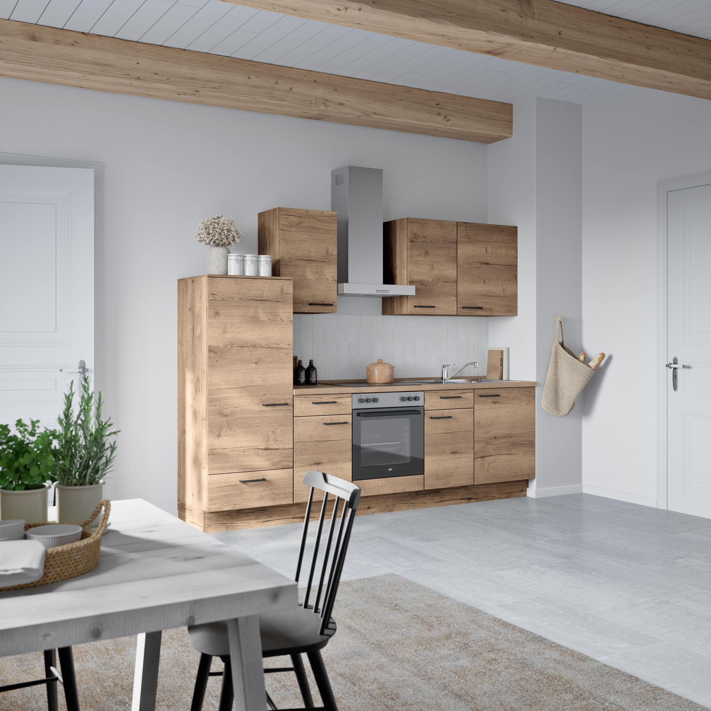 nobilia® Küchenzeile »"Structura I"«, vormontiert, Ausrichtung wählbar, Breite 270 cm, wahlw. mit E-Geräten