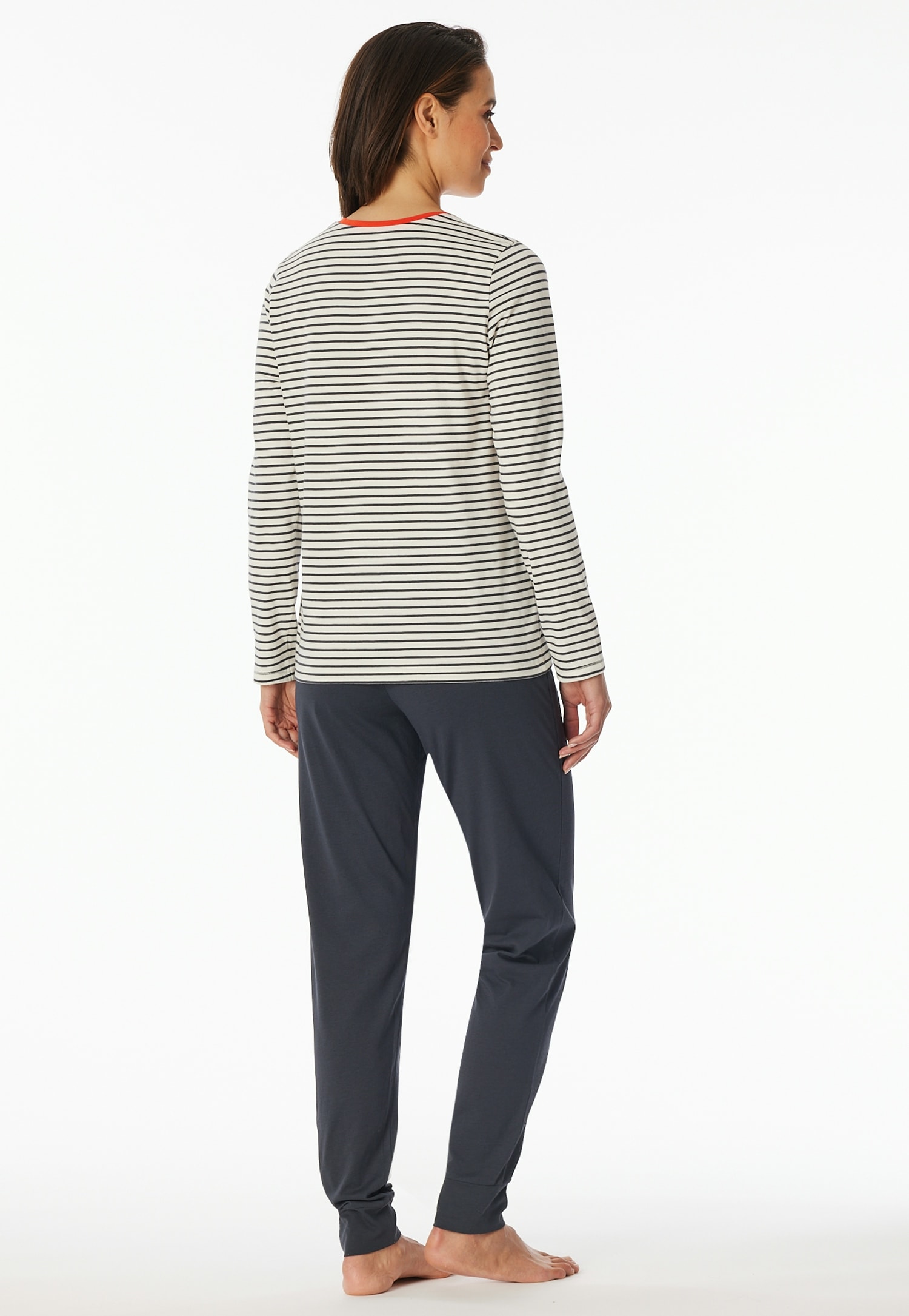 Schiesser Pyjama »"Casual Essentials"«, (2 tlg.), mit eingefasster, runder Halsausschnitt