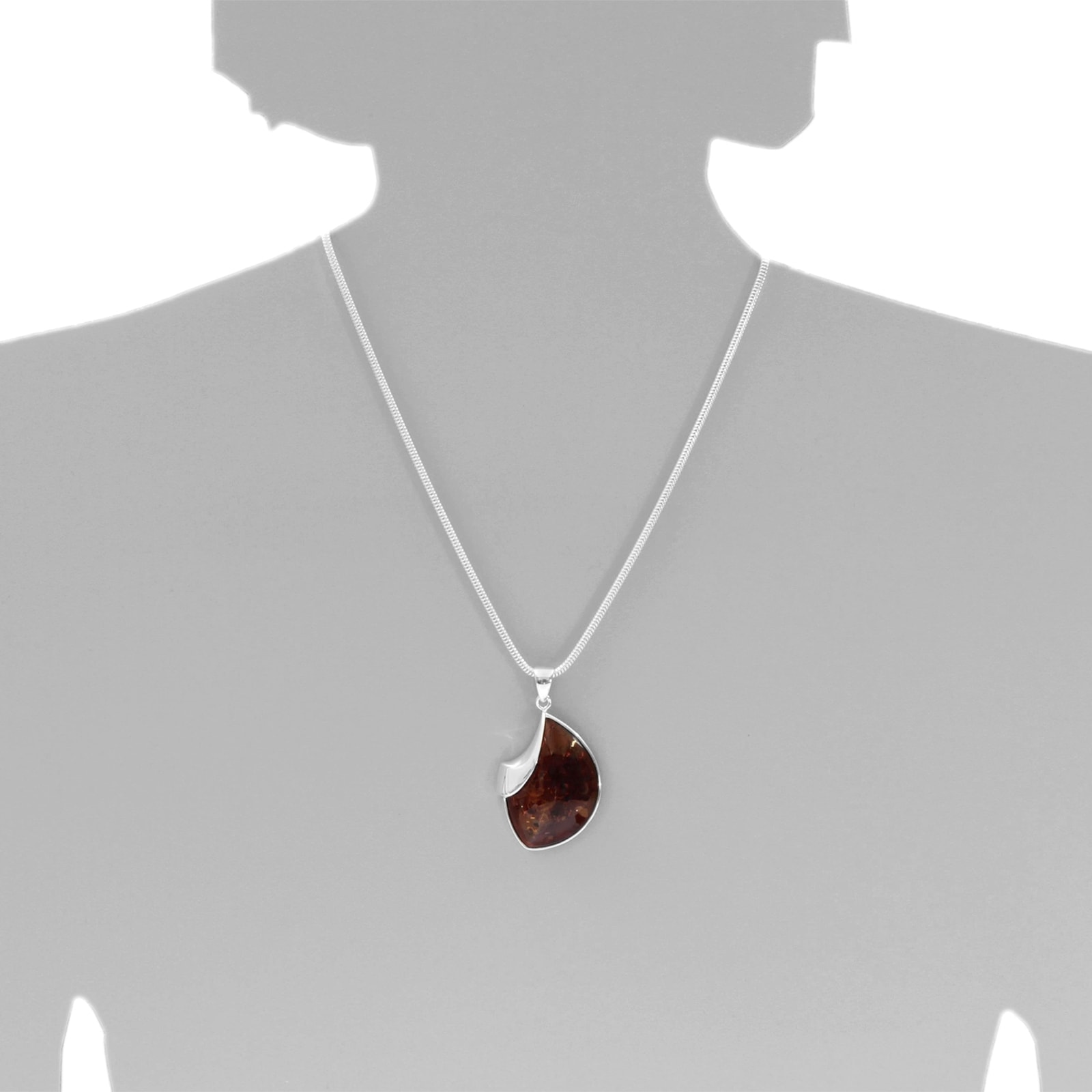 OSTSEE-SCHMUCK Kette mit Anhänger »- Jula 51 mm - Silber 925/000 - Bernstein«
