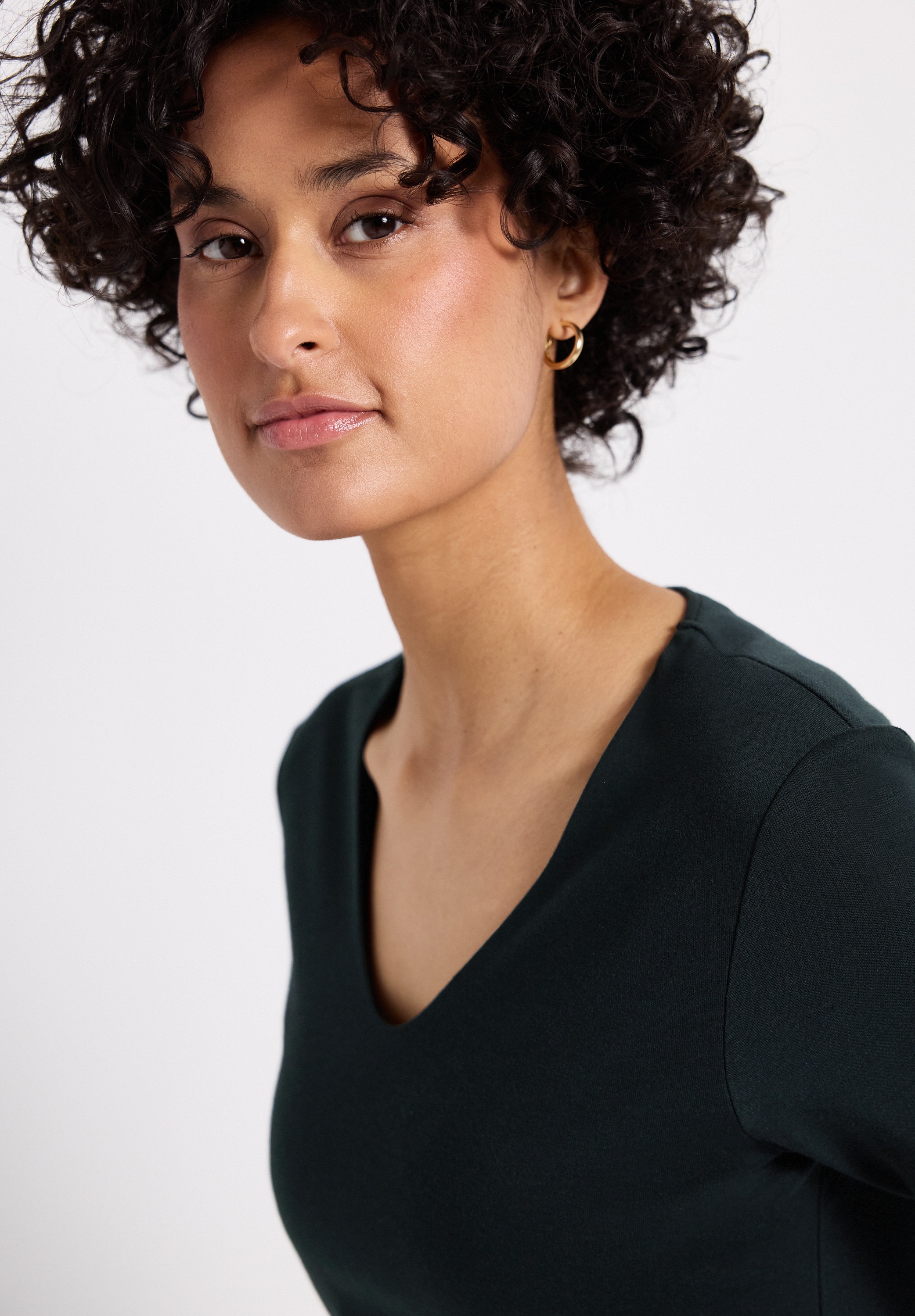 STREET ONE Kurzarmshirt »Style Palmira«, mit tiefem Rundhalsausschnitt