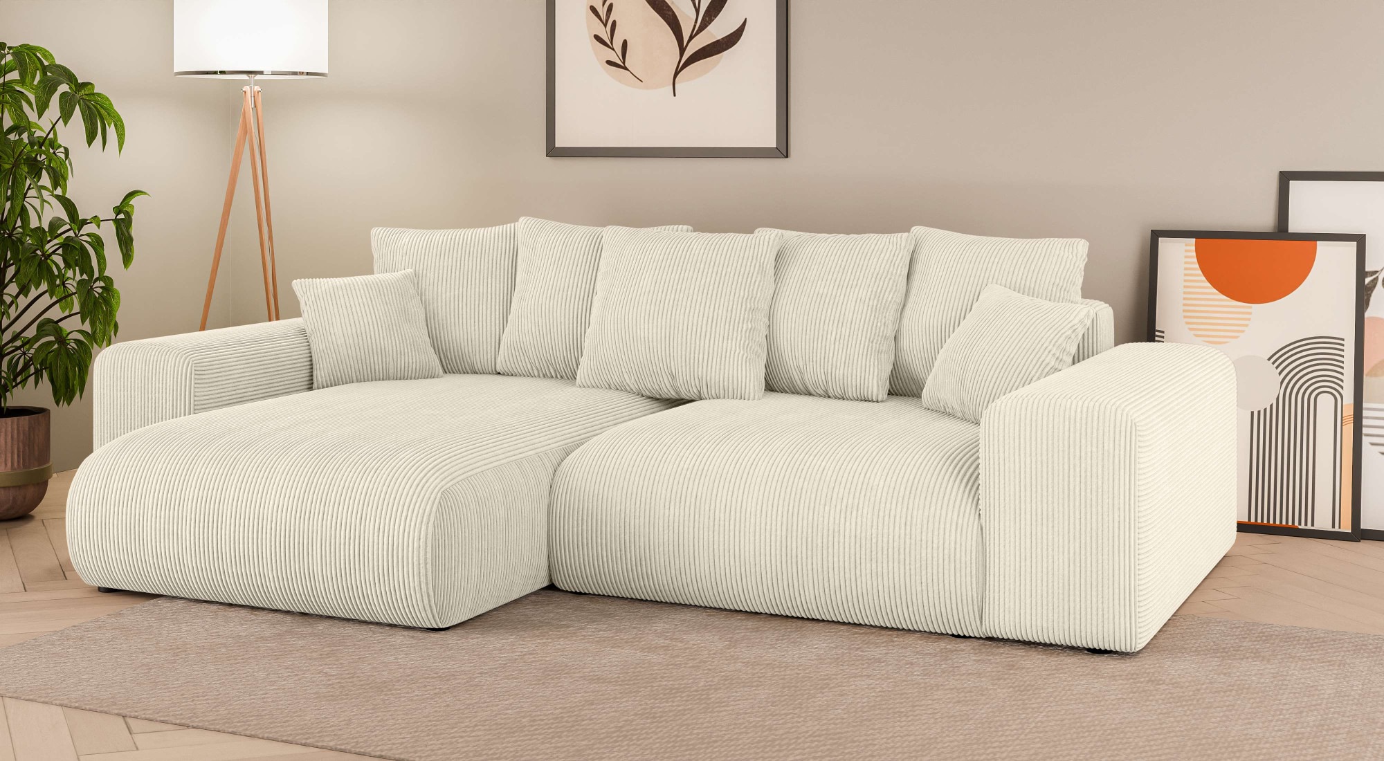 Home affaire Ecksofa "LAKESIDE mit Bettfunktion und Bettkasten, B/T/H 257/1 günstig online kaufen