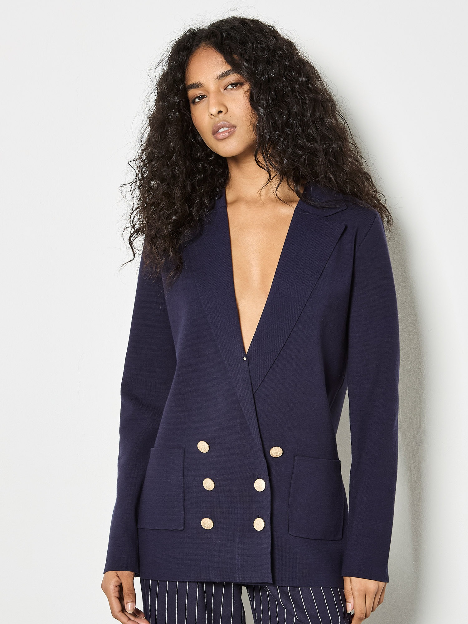 Apricot Longblazer »Blazer aus Rippstrick« Einfarbig