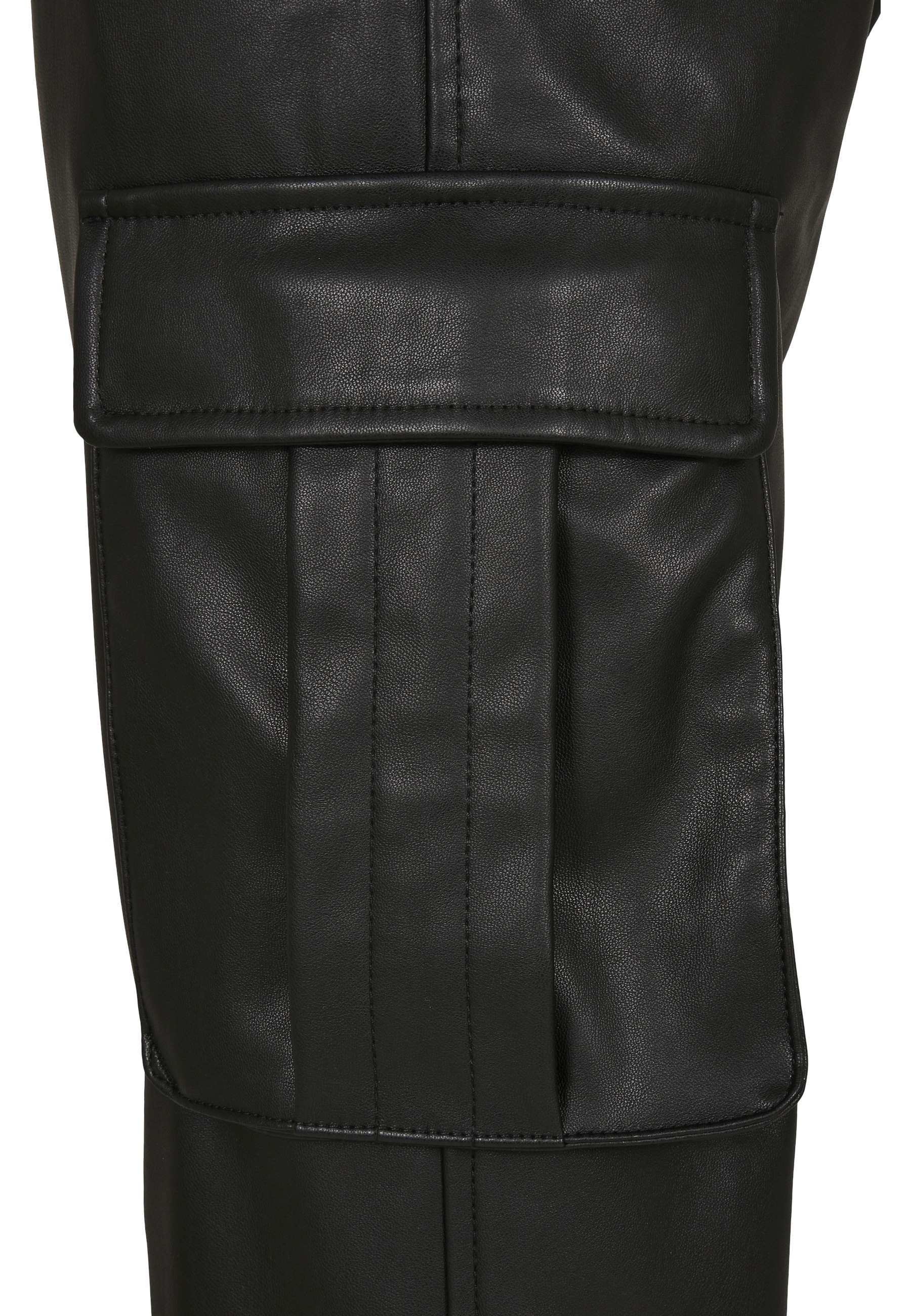 URBAN CLASSICS Cargohose »Urban Classics Damen Ladies Faux Leather Cargo Pants«