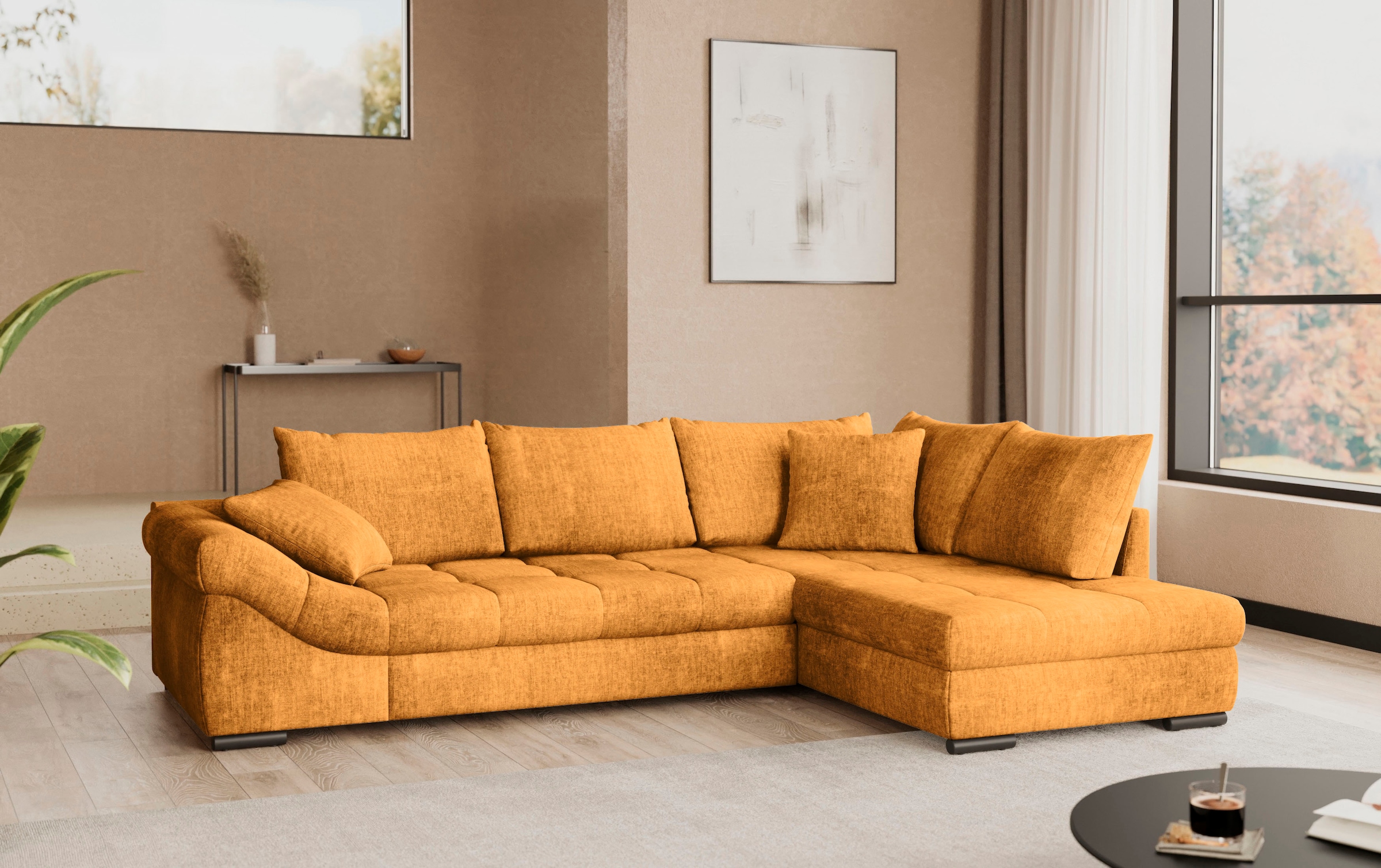 Mr. Couch Ecksofa »Allegro, L-Form«, mit Hochschläfer-Bettauszug, wahlweise mit Kaltschaum
