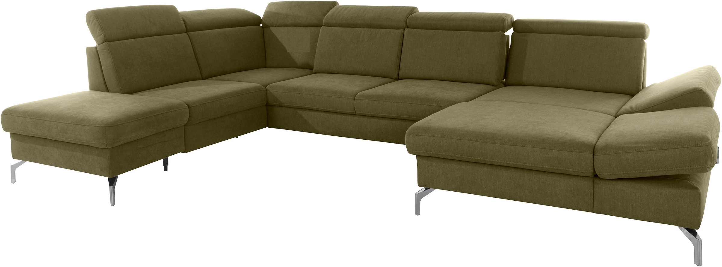 sit&more Wohnlandschaft »Brisbane U-Form«, Fußhöhe 15 cm, inklusive Sitztiefen-, Armteil- und Kopfteilverstellung