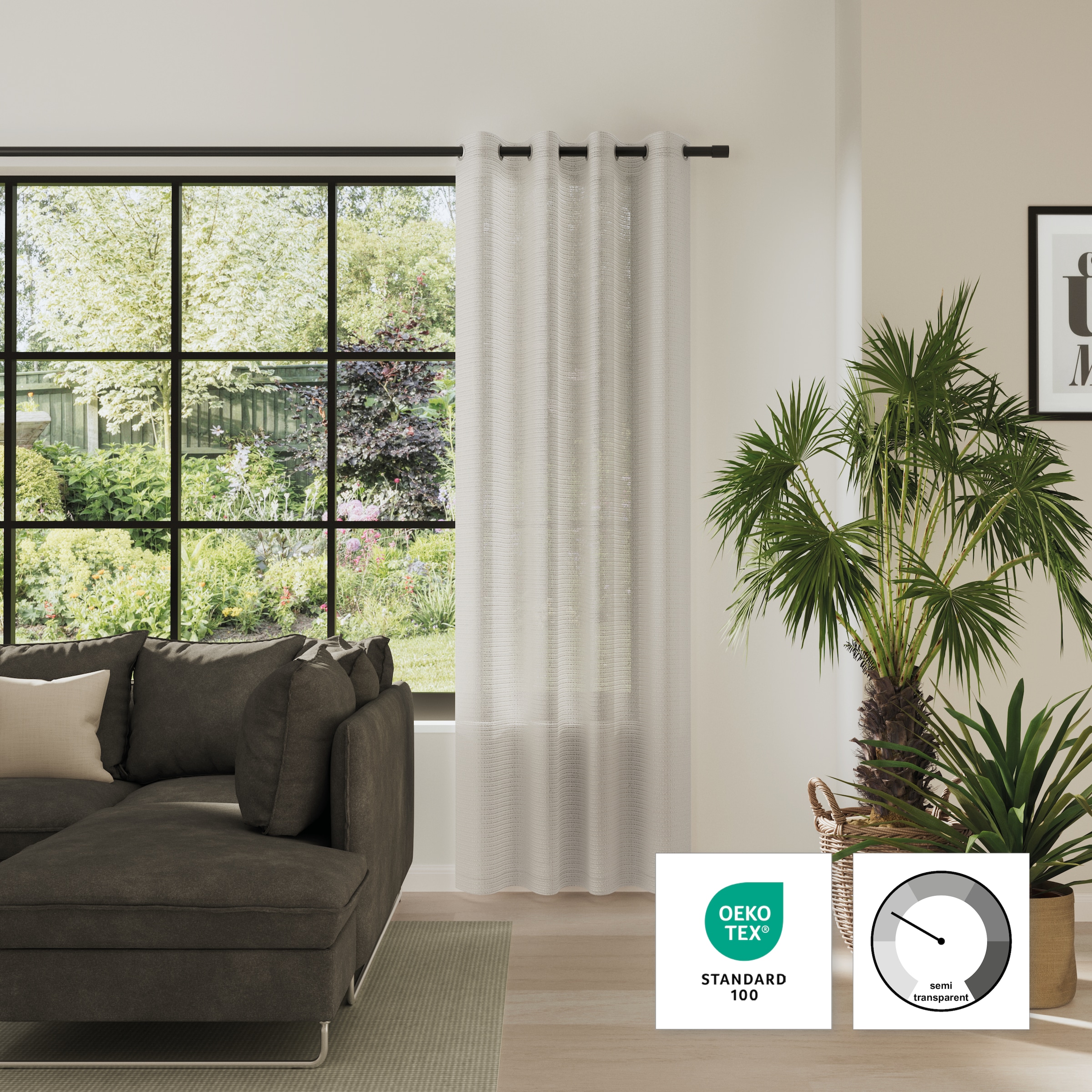 Neutex for you! Vorhang »MELODY« Ösen 1 Stk. tlg. Melangeoptik mit grobem Effektgarn