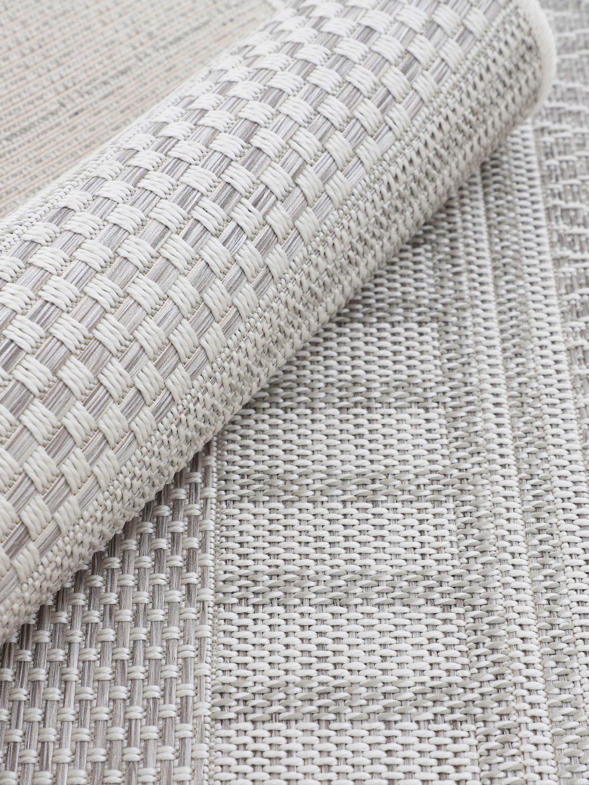 carpetfine Teppich »Boho 100«, rund, 4 mm Höhe, robustes Flachgewebe, Sisal Optik, UV-beständig, Außenbereich