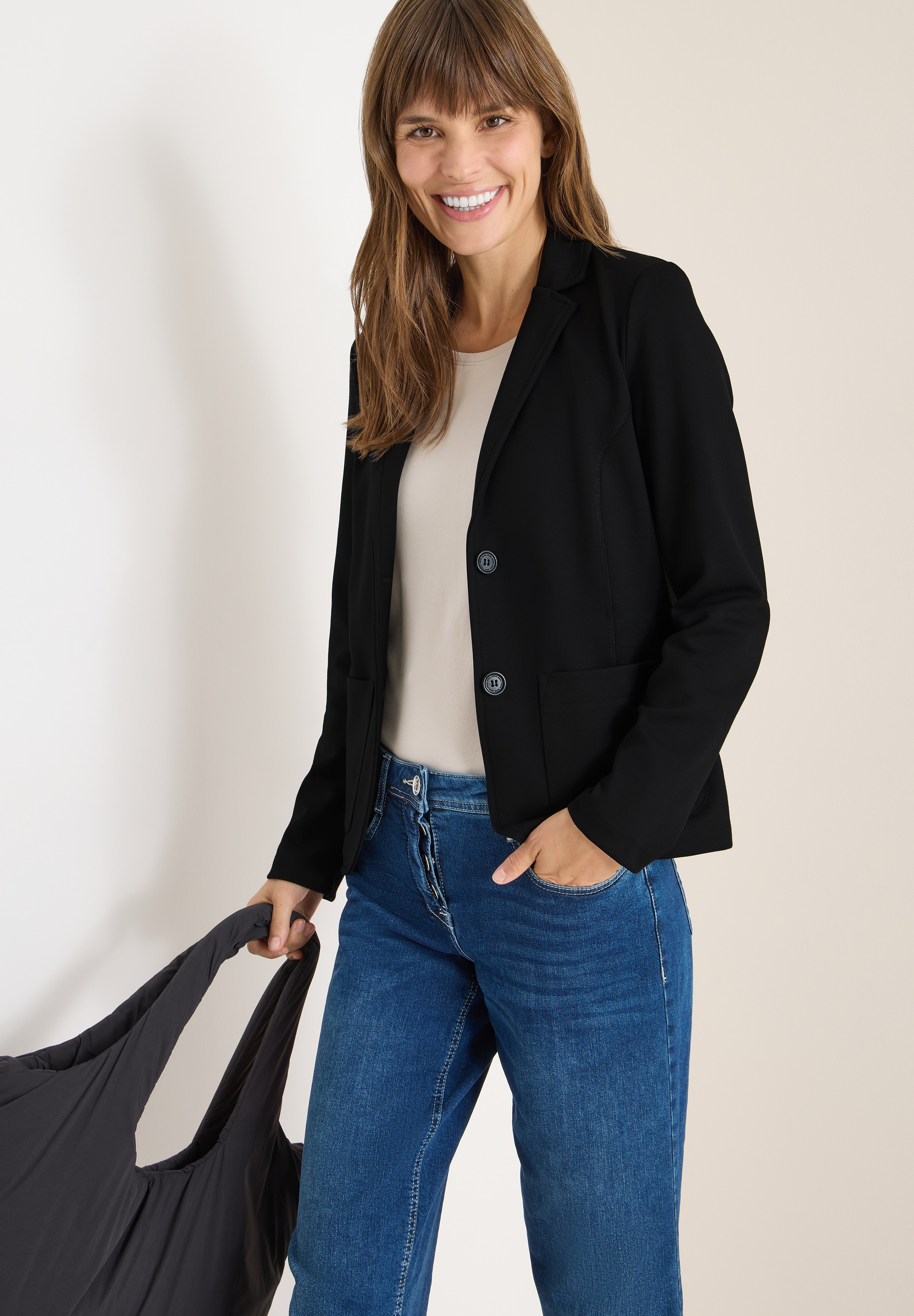 Cecil Sweatblazer mit Reverskragen und Knopfleiste günstig online kaufen