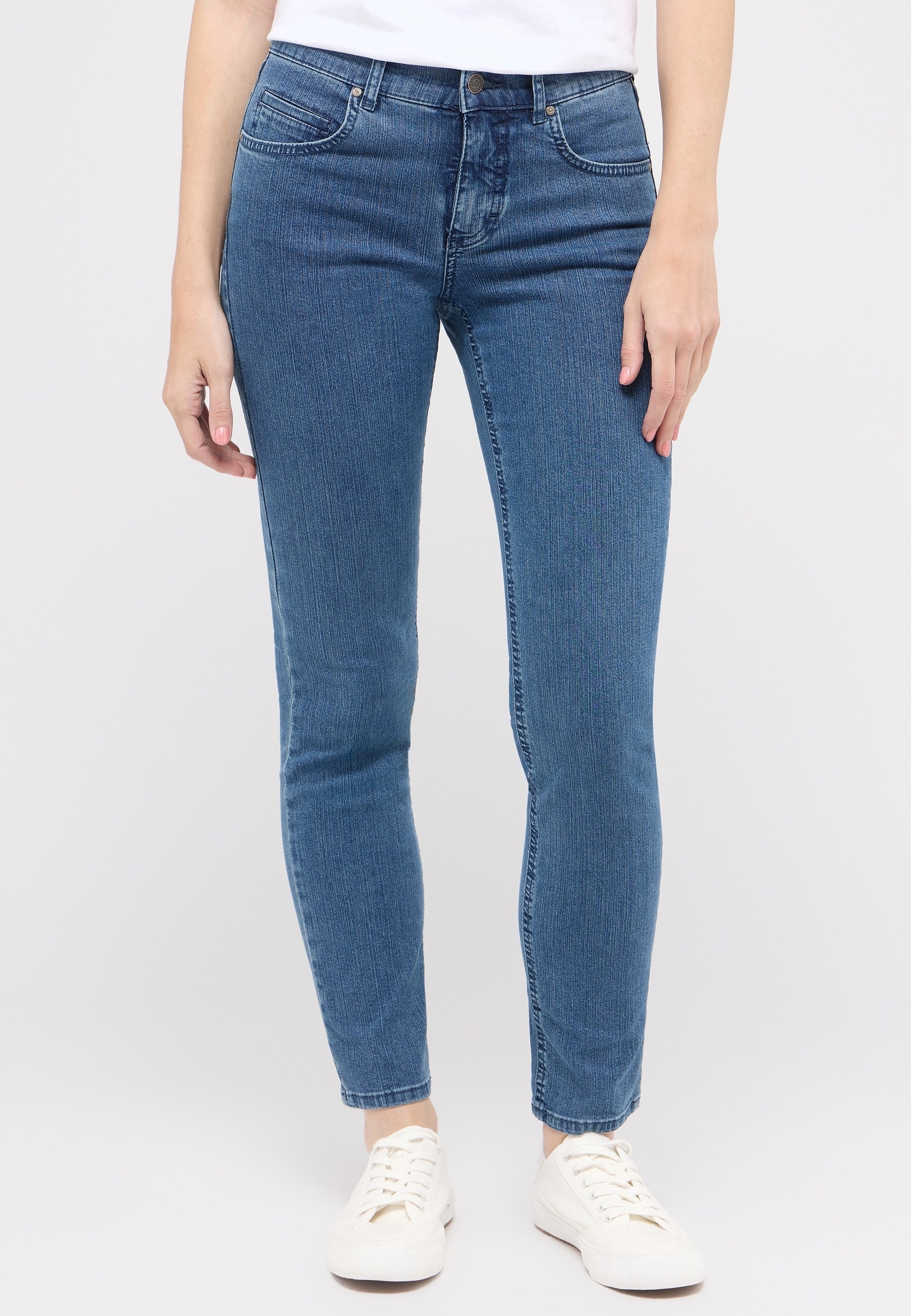 ANGELS 5-Pocket-Jeans "CICI" aus sportivem Denim
