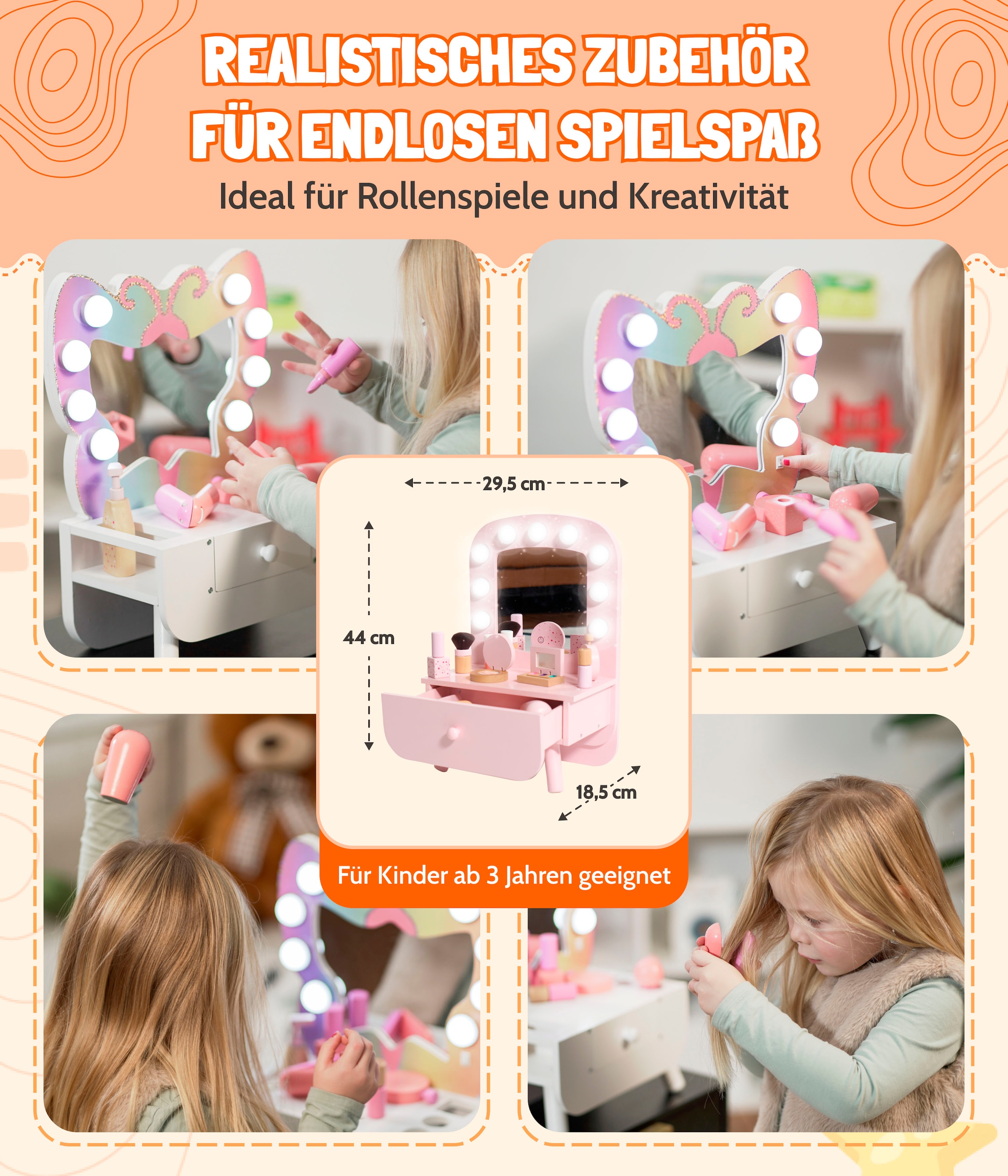 CHIC2000 Schminktisch »Tabletop rosa«