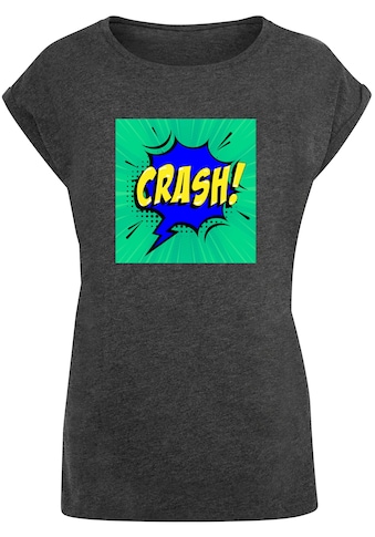 T-Shirt »Merchcode Damen Ladies CRASH Comic Extended Shoulder Tee«, (1 tlg.)