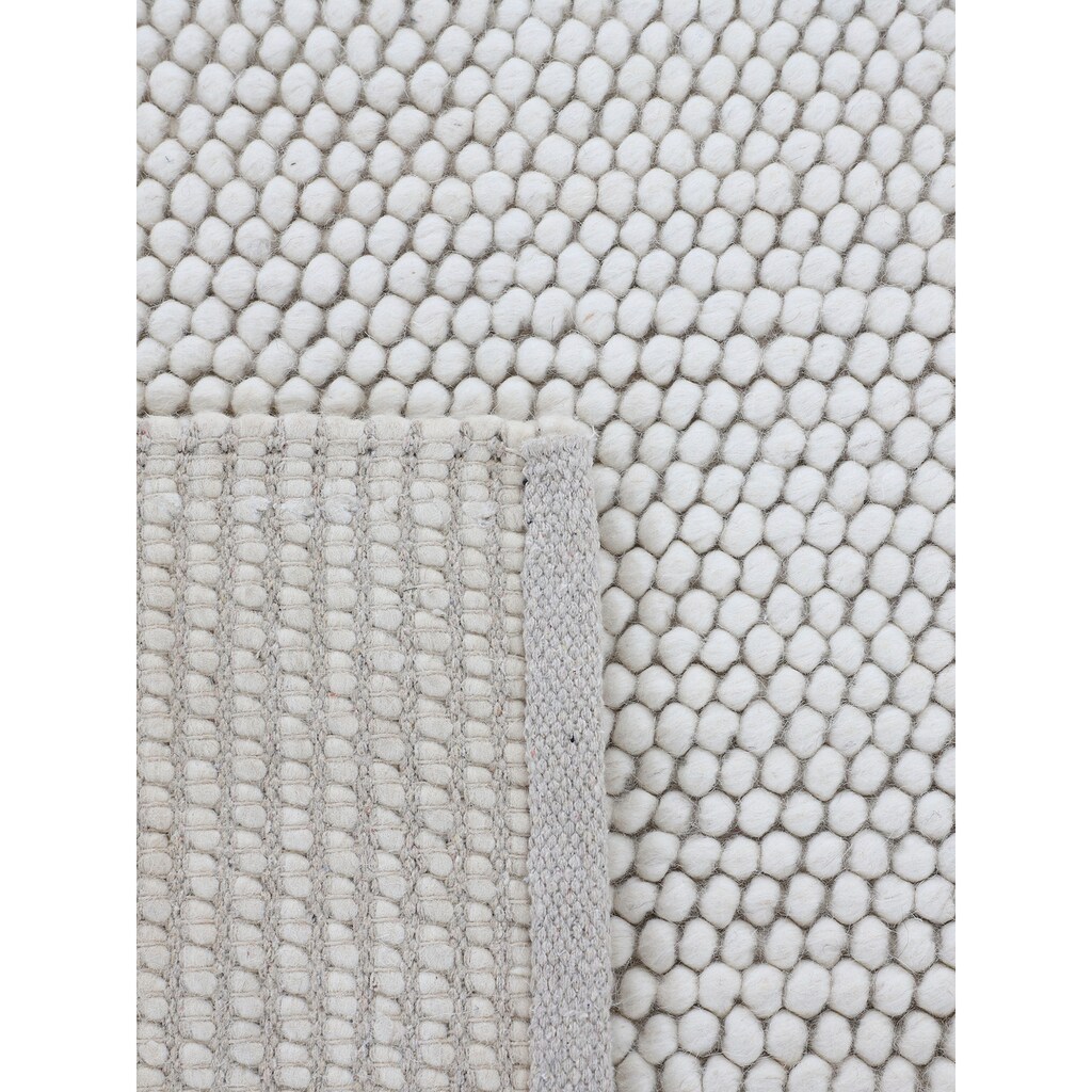 carpetfine Teppich »Calo«, rund, Handweb Teppich, Uni-Farben, meliert, handgewebt, 70% Wolle