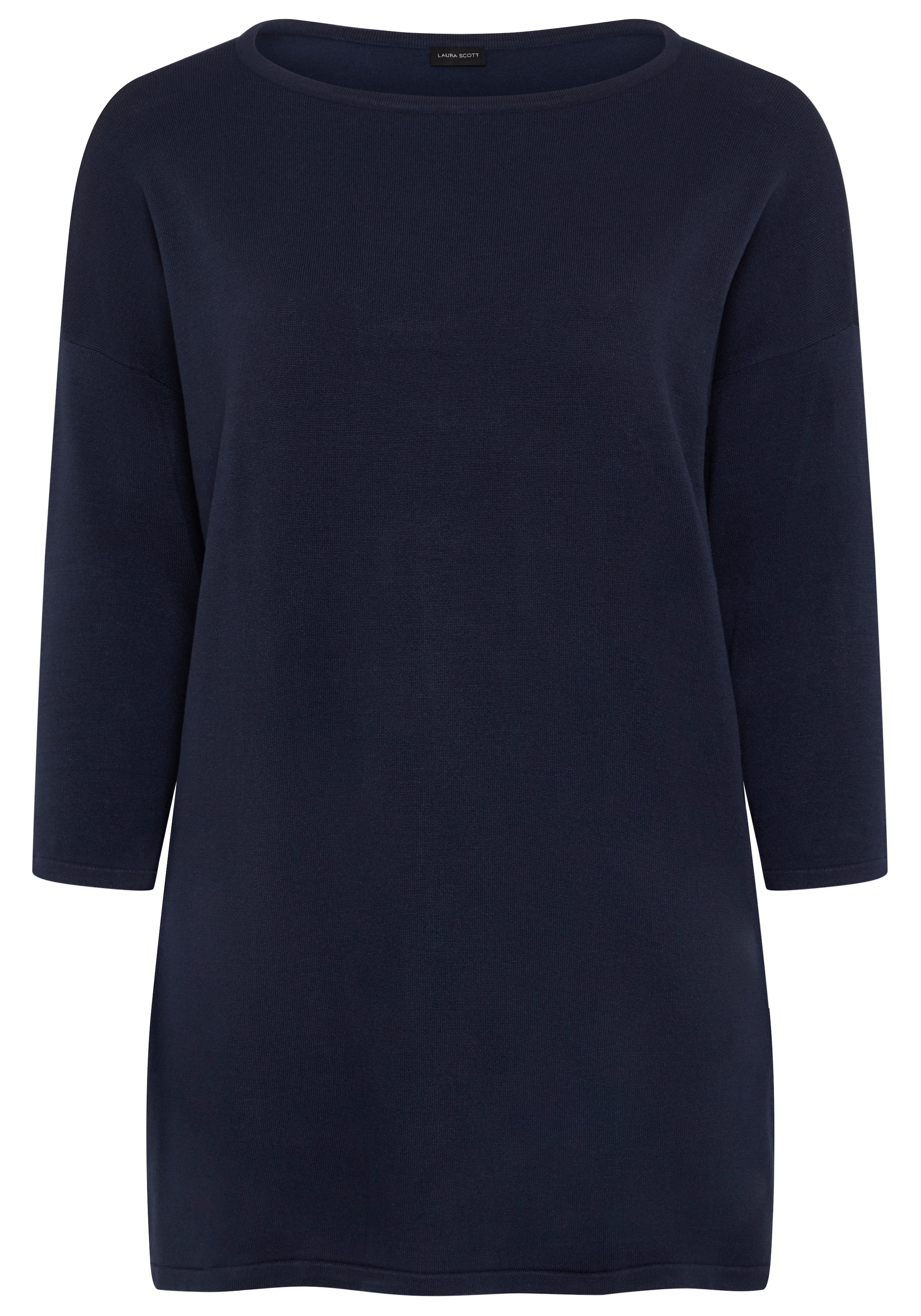 Laura Scott CURVE Longpullover »Große Größen« aus fließendem Feinstrick mit seitlichem Schlitz