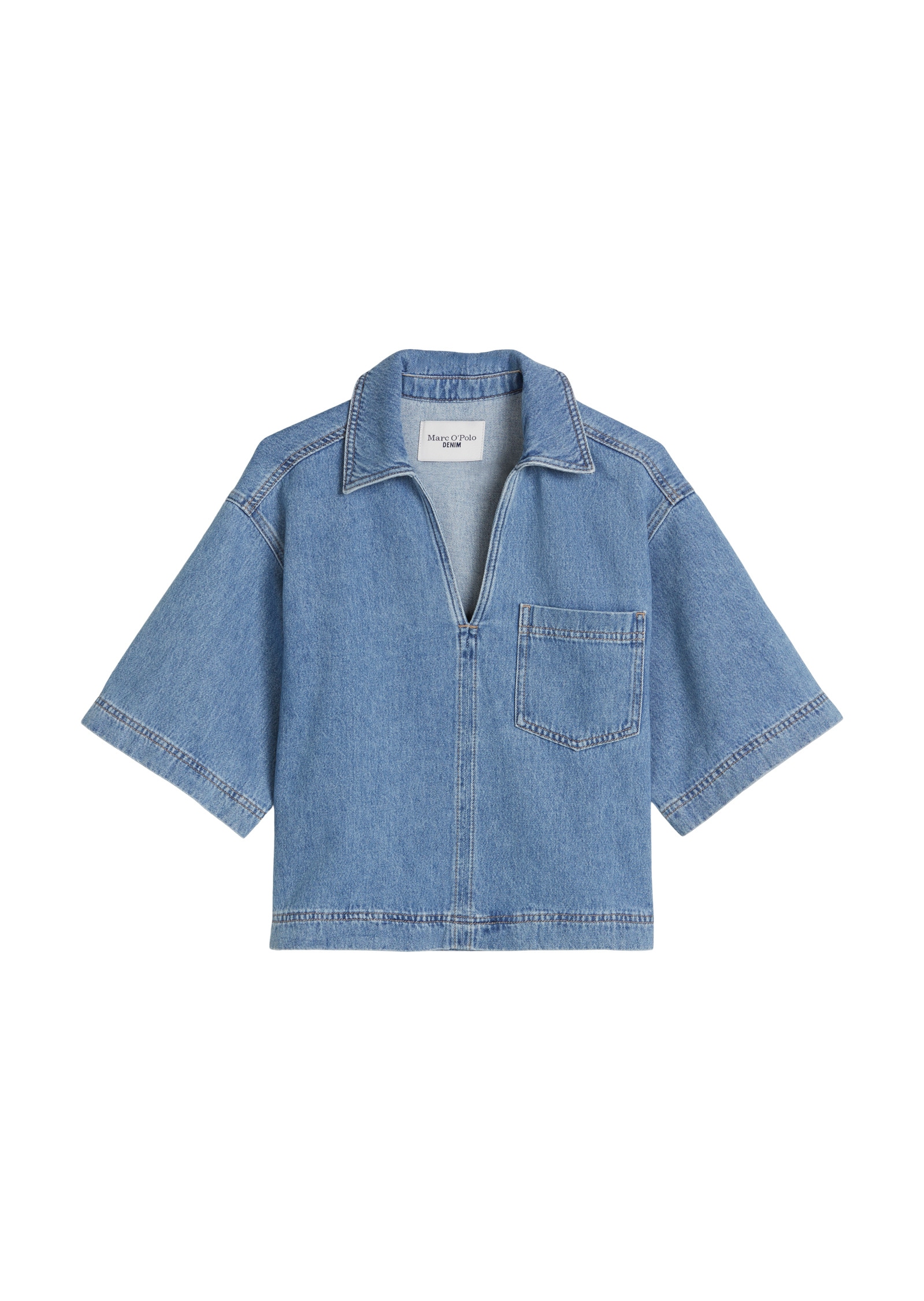 Marc O'Polo DENIM Kurzarmbluse »aus reinem Organic Cotton«
