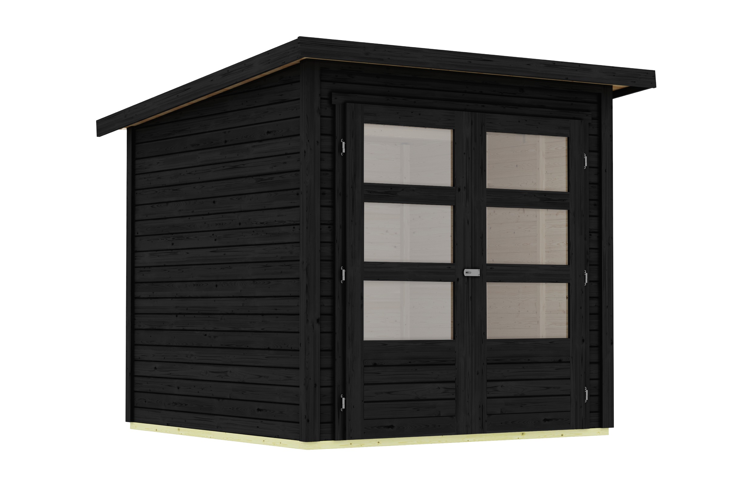 Karibu Gartenhaus »»Stockach 2« schwarz, aus Fichte«, aus Fichtenholz, lakiert