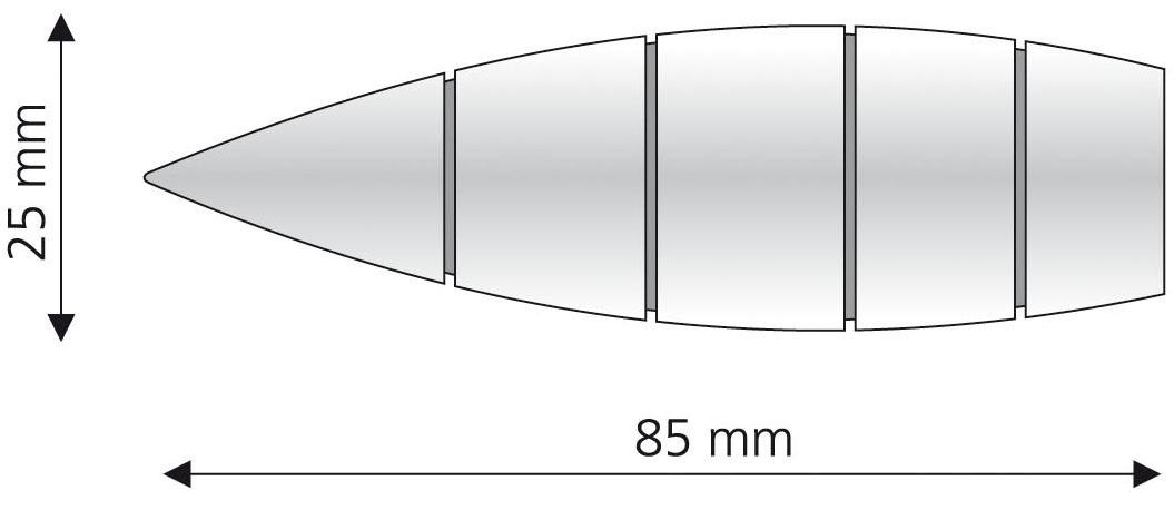 Liedeco Gardinenstangen-Endstück "Bullet mit Rille" für Gardinenstangen Ø 1 günstig online kaufen