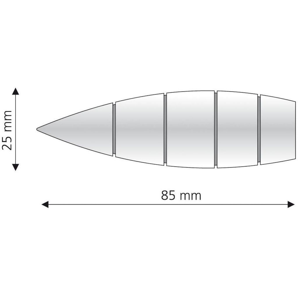 Liedeco Gardinenstangen-Endstück »Bullet mit Rille«, (Set, 2 St.)