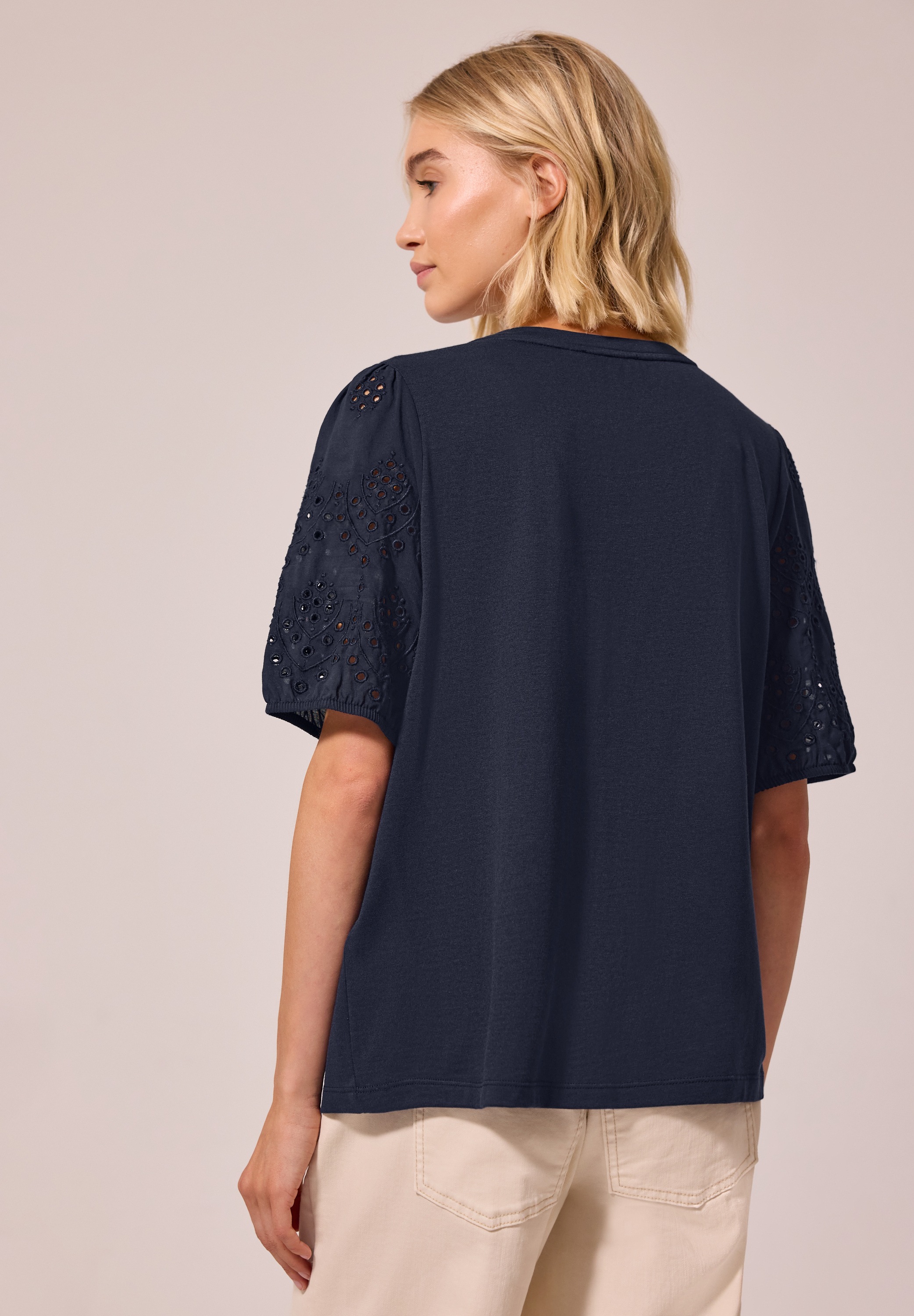 STREET ONE STUDIO T-Shirt mit Lochstickerei