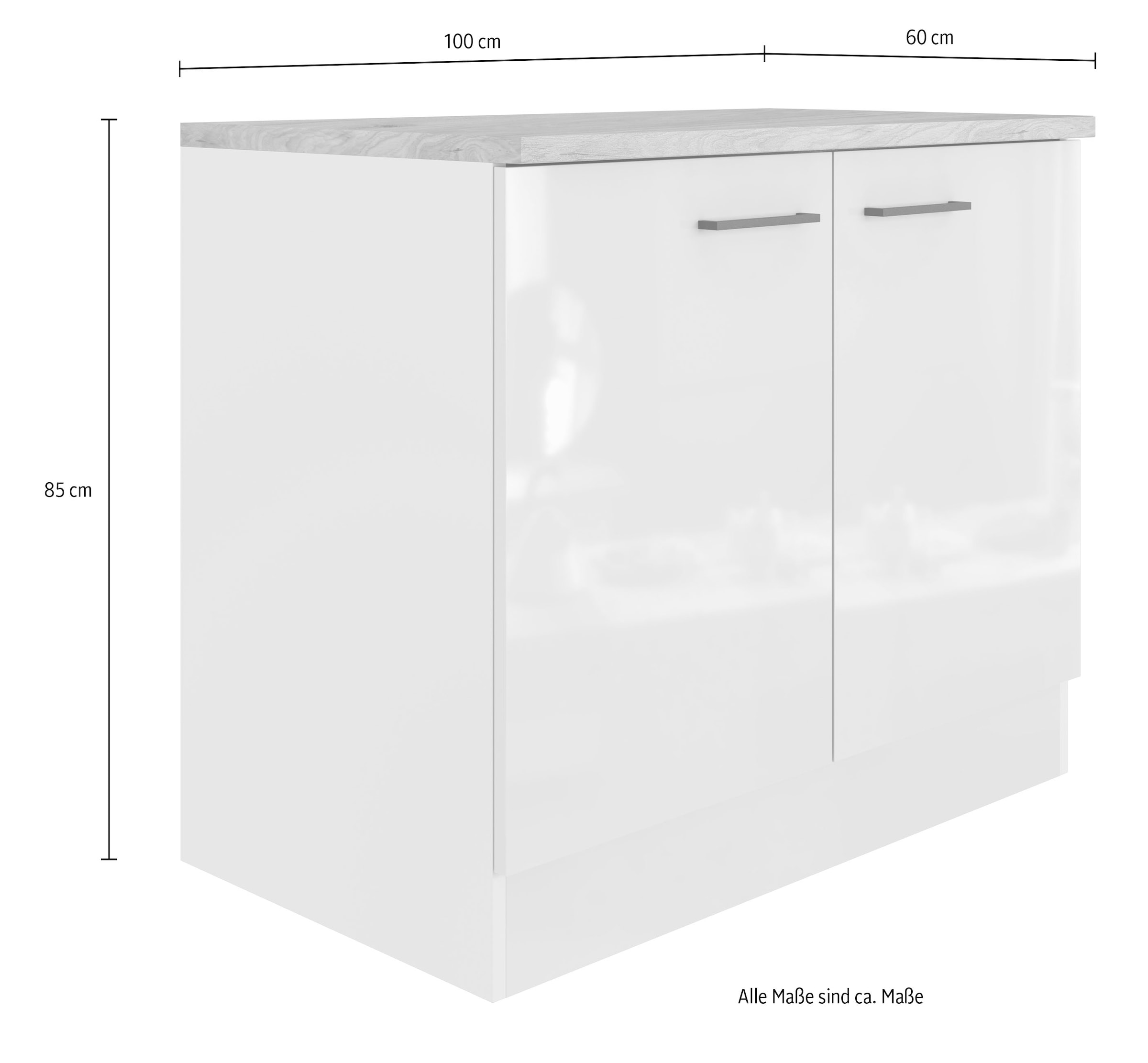 Flex-Well Unterschrank »LUnd«, (B x H x T) 100 x 85 x 60 cm, individuell kombinierbar