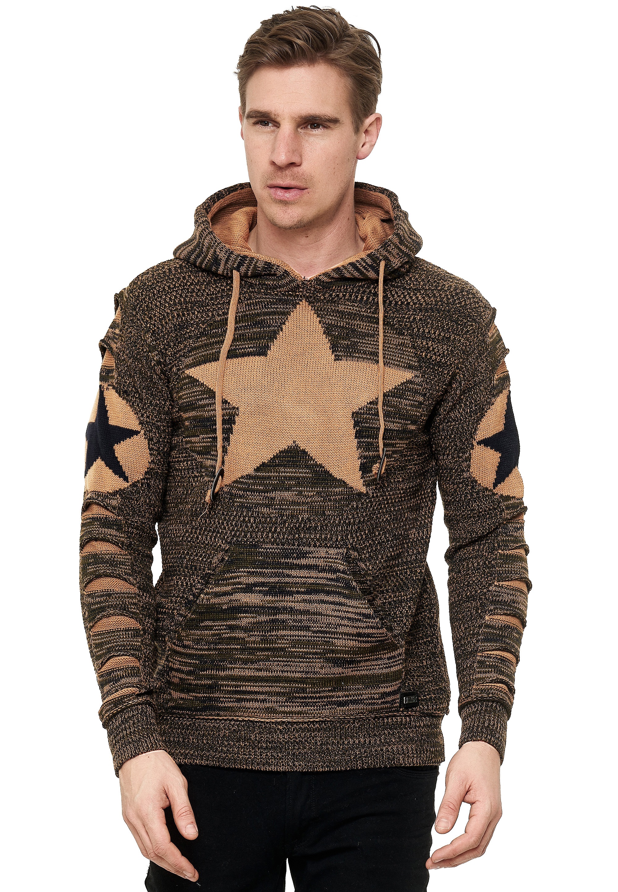 Rusty Neal Kapuzensweatshirt, mit großem Stern-Design