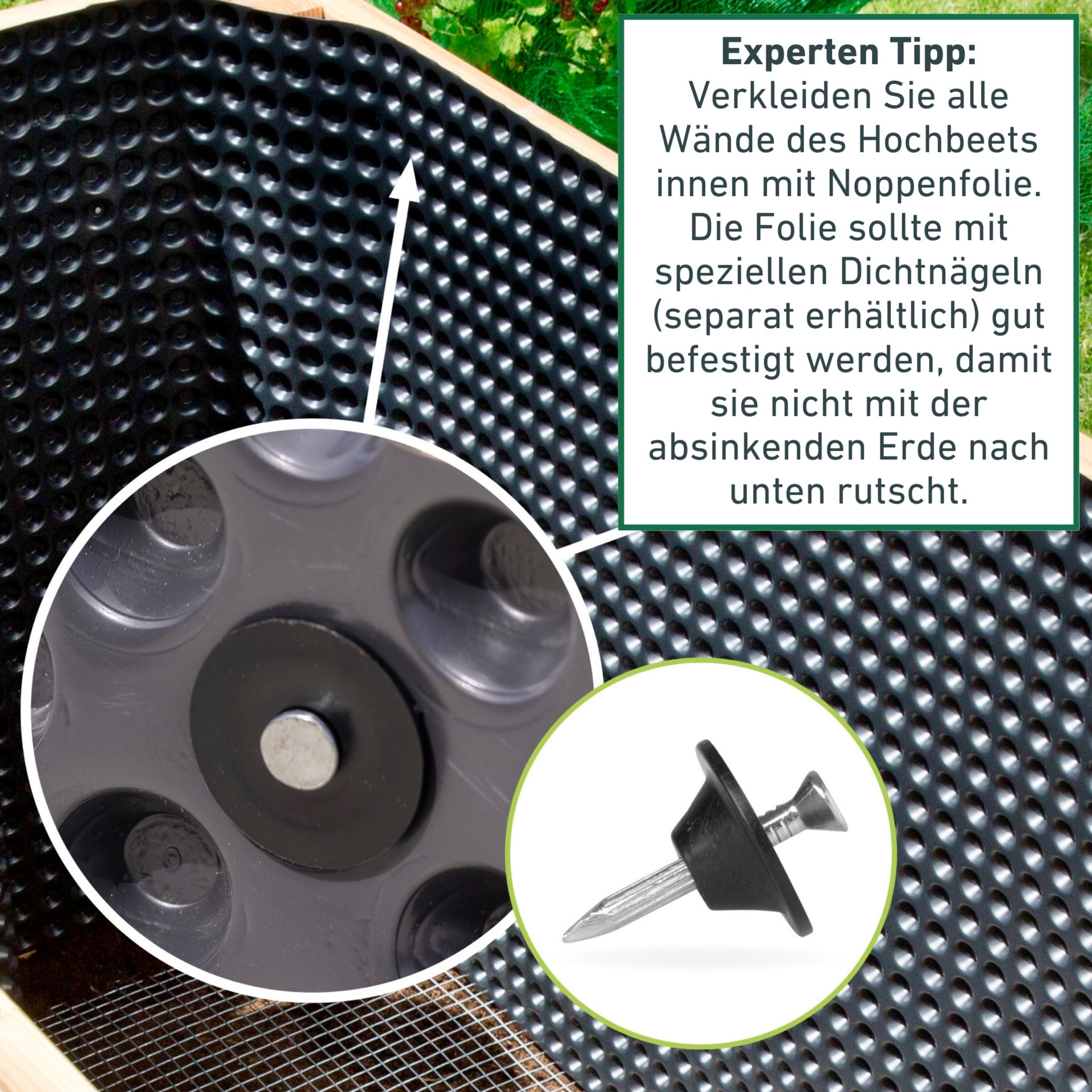 Windhager Hochbeet »Noppenfolie reißfest und langlebig« Abdeckung zuschneidbar, Hochbeet Plane 0,9 x 6,5 m