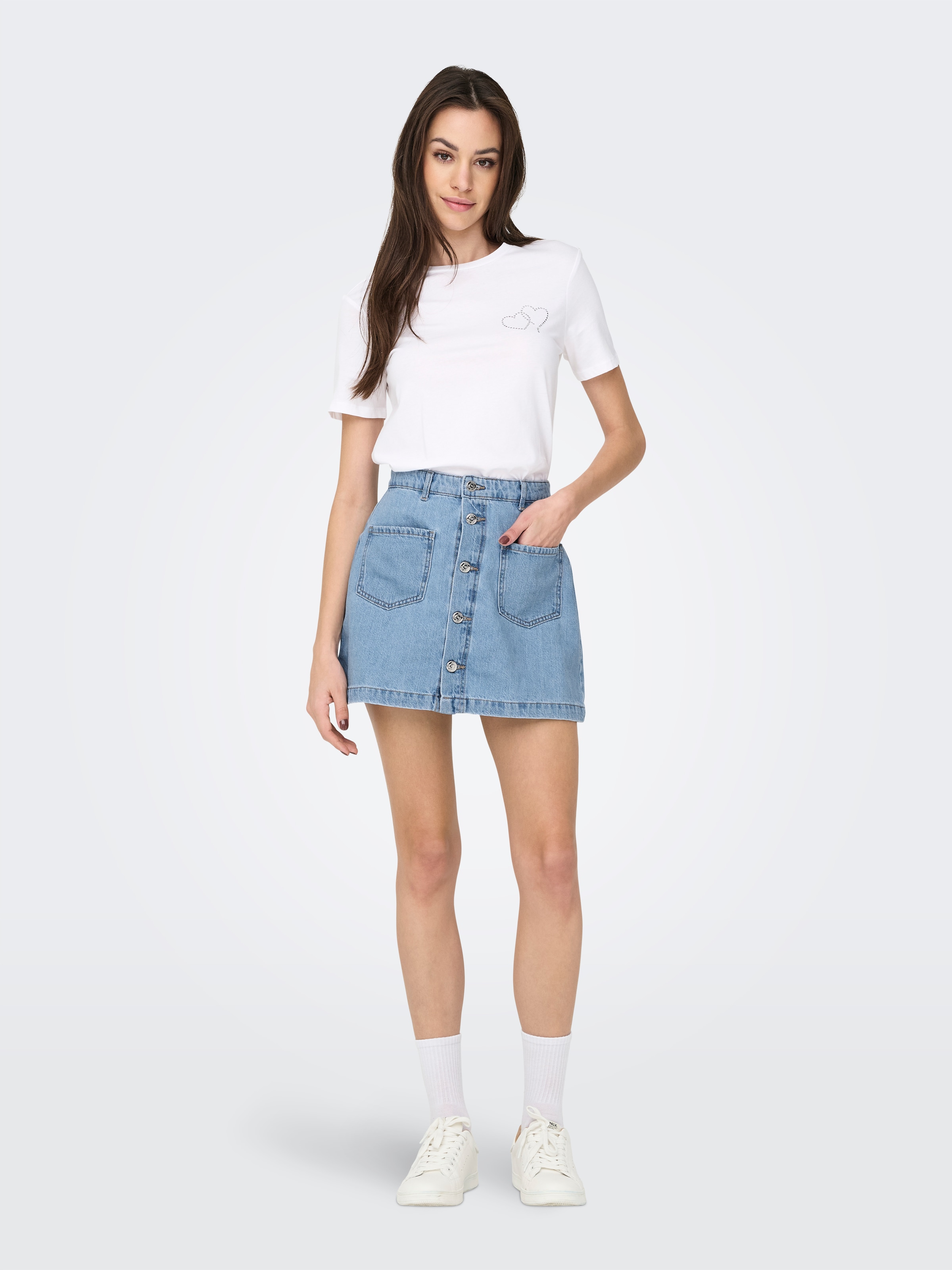 ONLY Kurzarmshirt »ONLARIANA LIFE S/S O-NECK BOX TOP JRS«