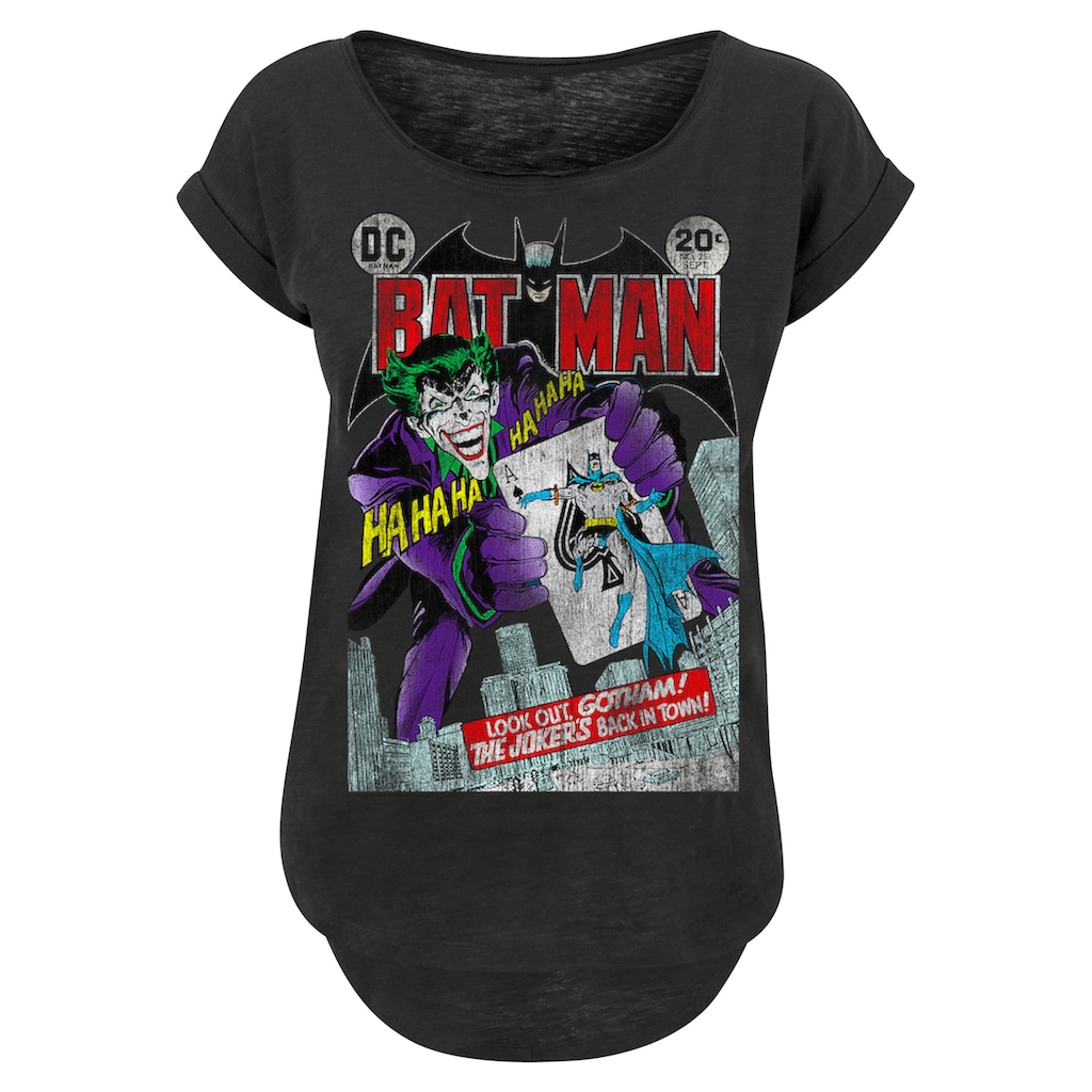 F4NT4STIC T-Shirt »Long Cut T-Shirt DC Comics Batman Joker Playing Card Cover«