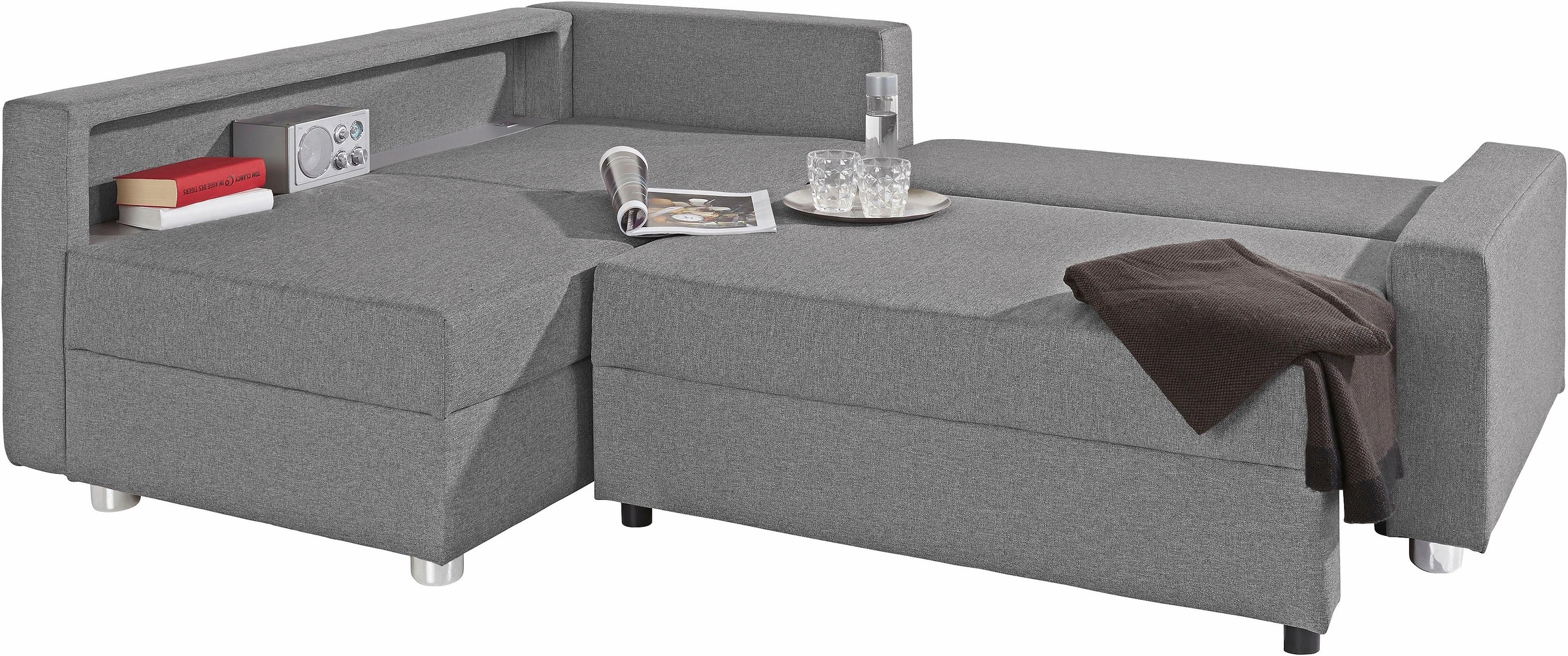 COLLECTION AB Ecksofa »Relax L-Form«, inklusive Bettfunktion, Federkern, wahlweise mit RGB-LED-Beleuchtung