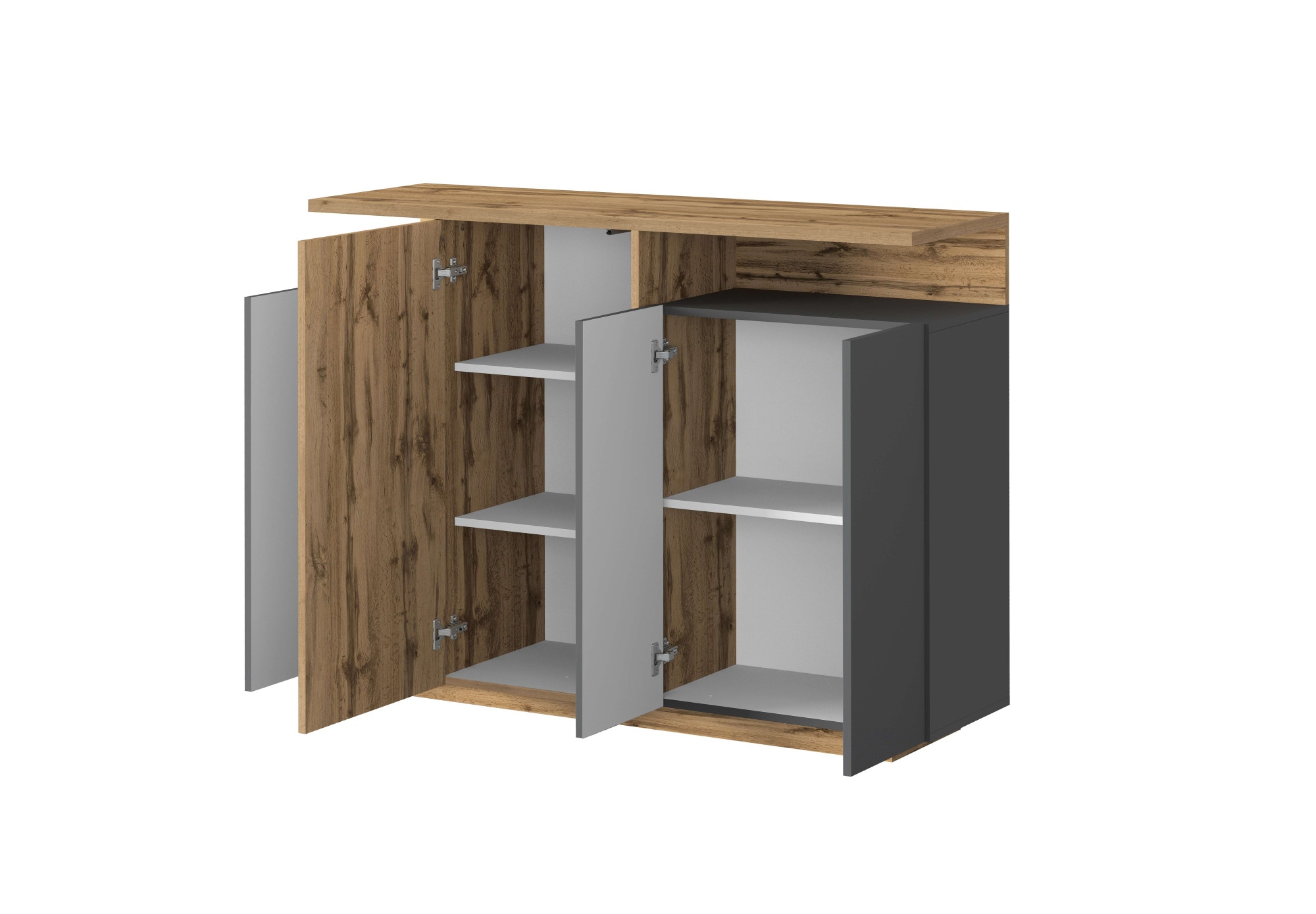 OTTO home Highboard »Highboard ETHOS, Kommode, Schrank, Kredenz« 1 Stk. tlg. Mit 4 Drehtüren, 9 Innenfächern und 2 Außenfächern, B.130 cm