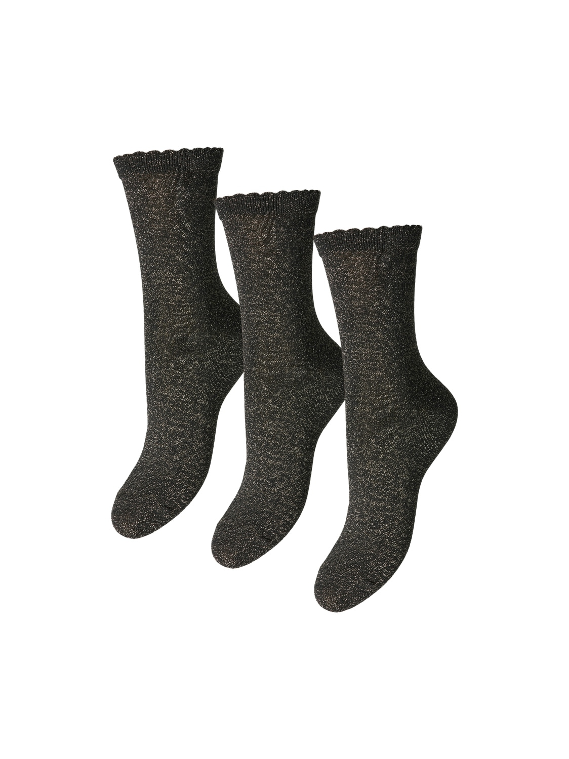 Socken »PCSEBBY GLITTER LONG 3-PACK SOCKS NOOS«, (Set, 3 Paar), mit gerippten Bündchen...