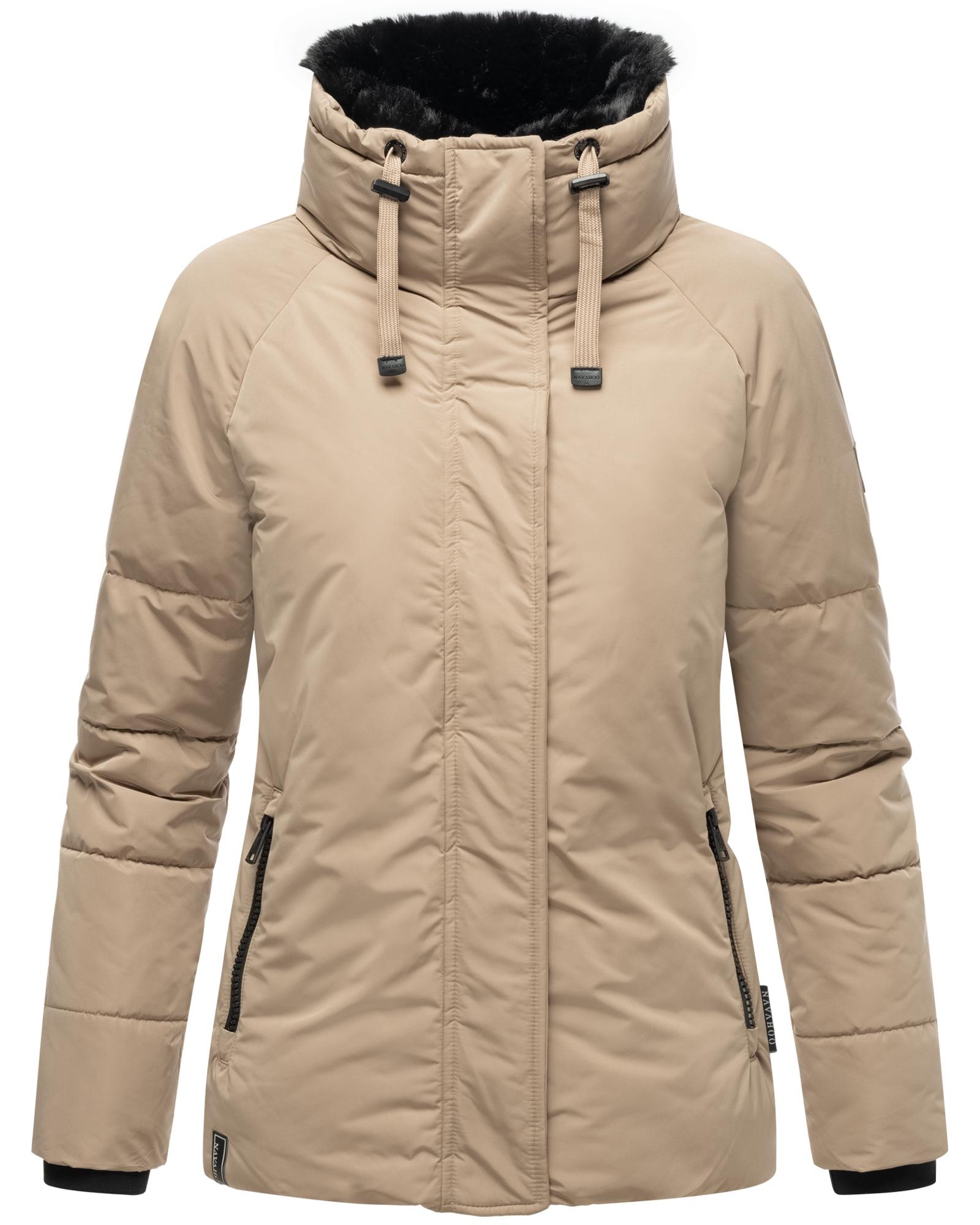 Navahoo Winterjacke »Frostii XIV«, ohne Kapuze, modische Damen Winter Steppjacke mit Kunstfellkragen