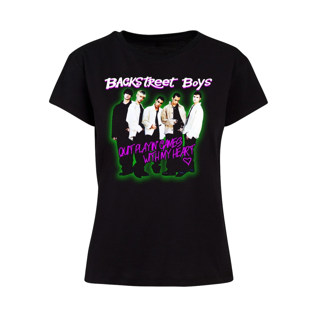 Merchcode T-Shirt »Merchcode Damen Ladies Backstreet Boys - Playing Games Box Tee«, (1 tlg.)