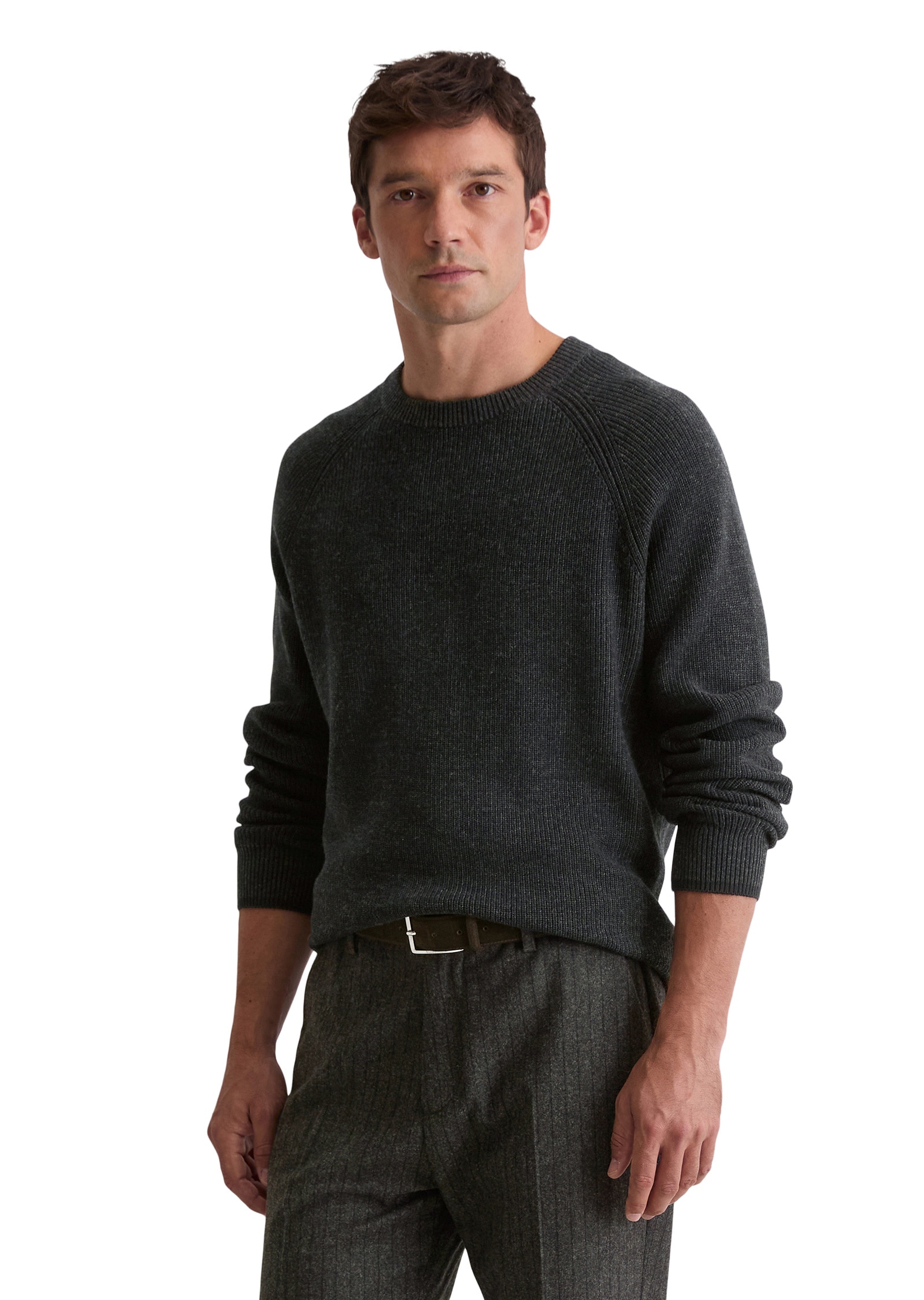 Marc OPolo Rundhalspullover "aus weichem Baumwoll-Schurwoll-Mix" günstig online kaufen