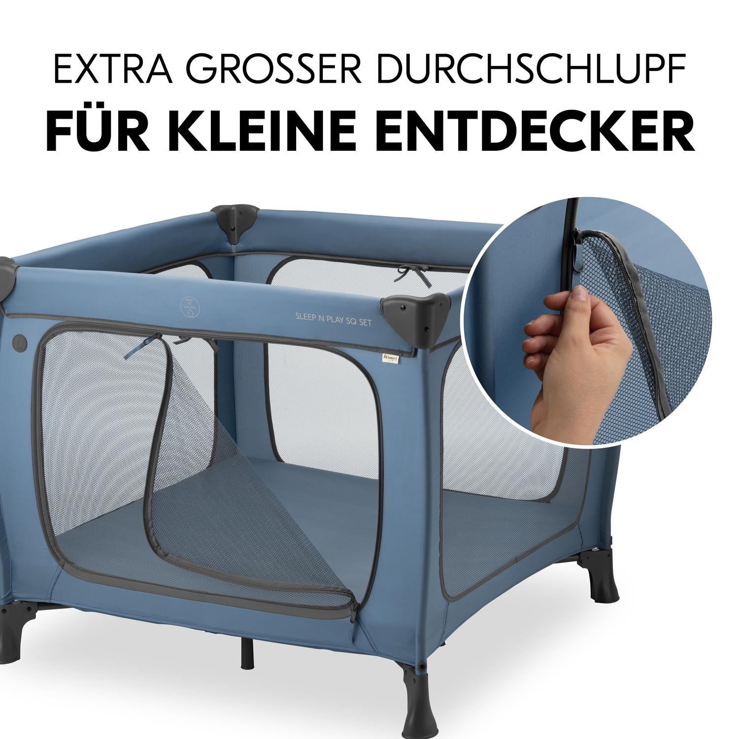 Hauck Baby-Reisebett »Sleep N Play SQ, Set dark blue«, inklusive Schaumstoff-Matratze