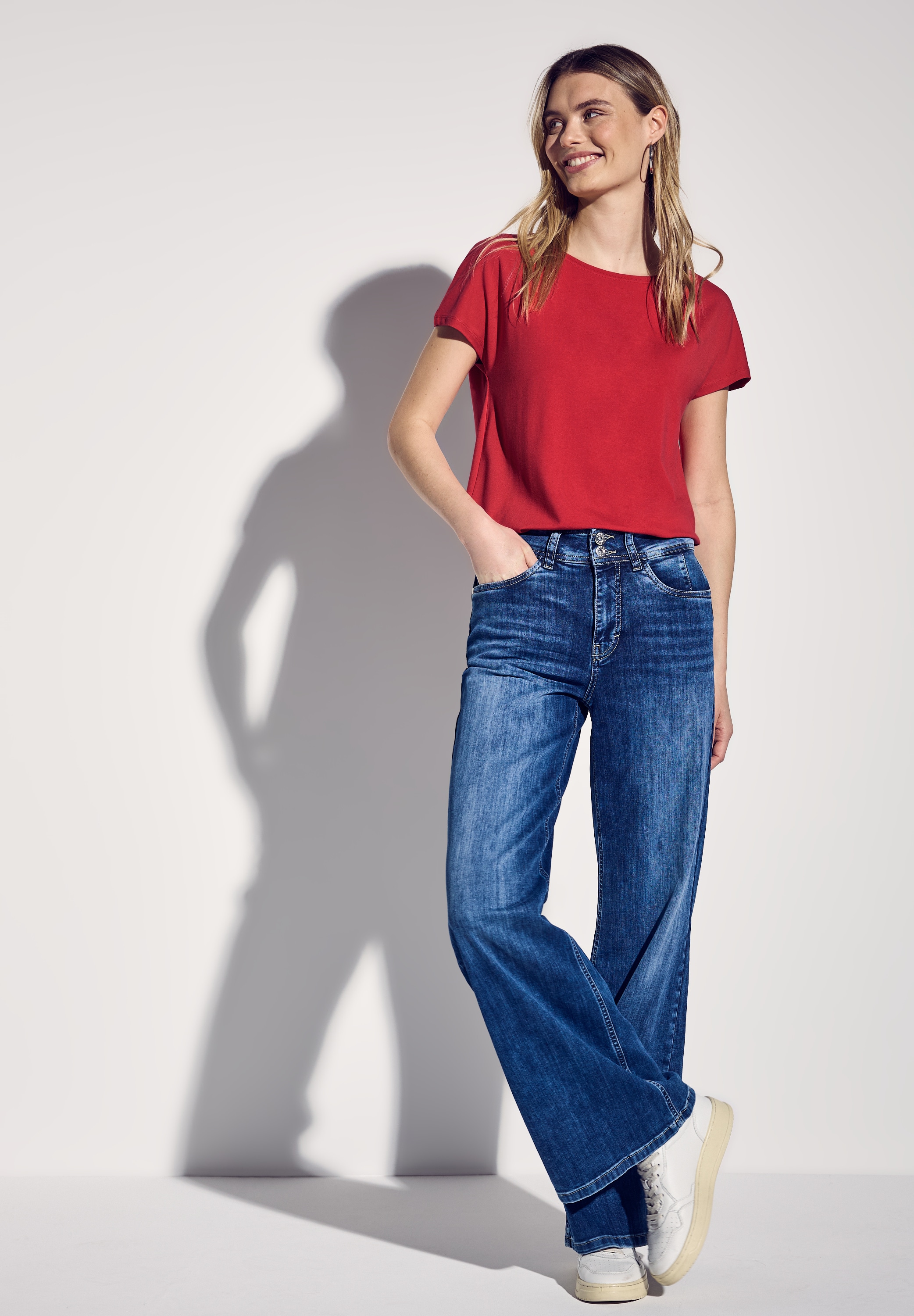 STREET ONE T-Shirt, mit U-Boot-Ausschnitt