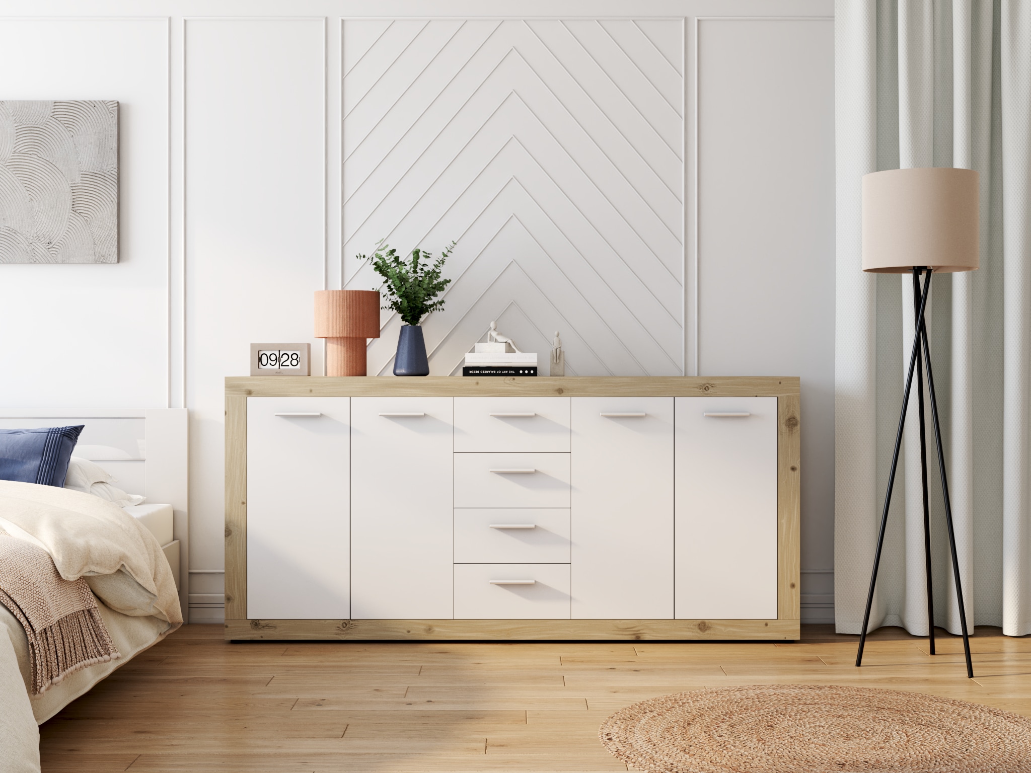 FORTE Sideboard »Baccio« Breite ca. 197 cm, 4 Türen, 4 Schubladen