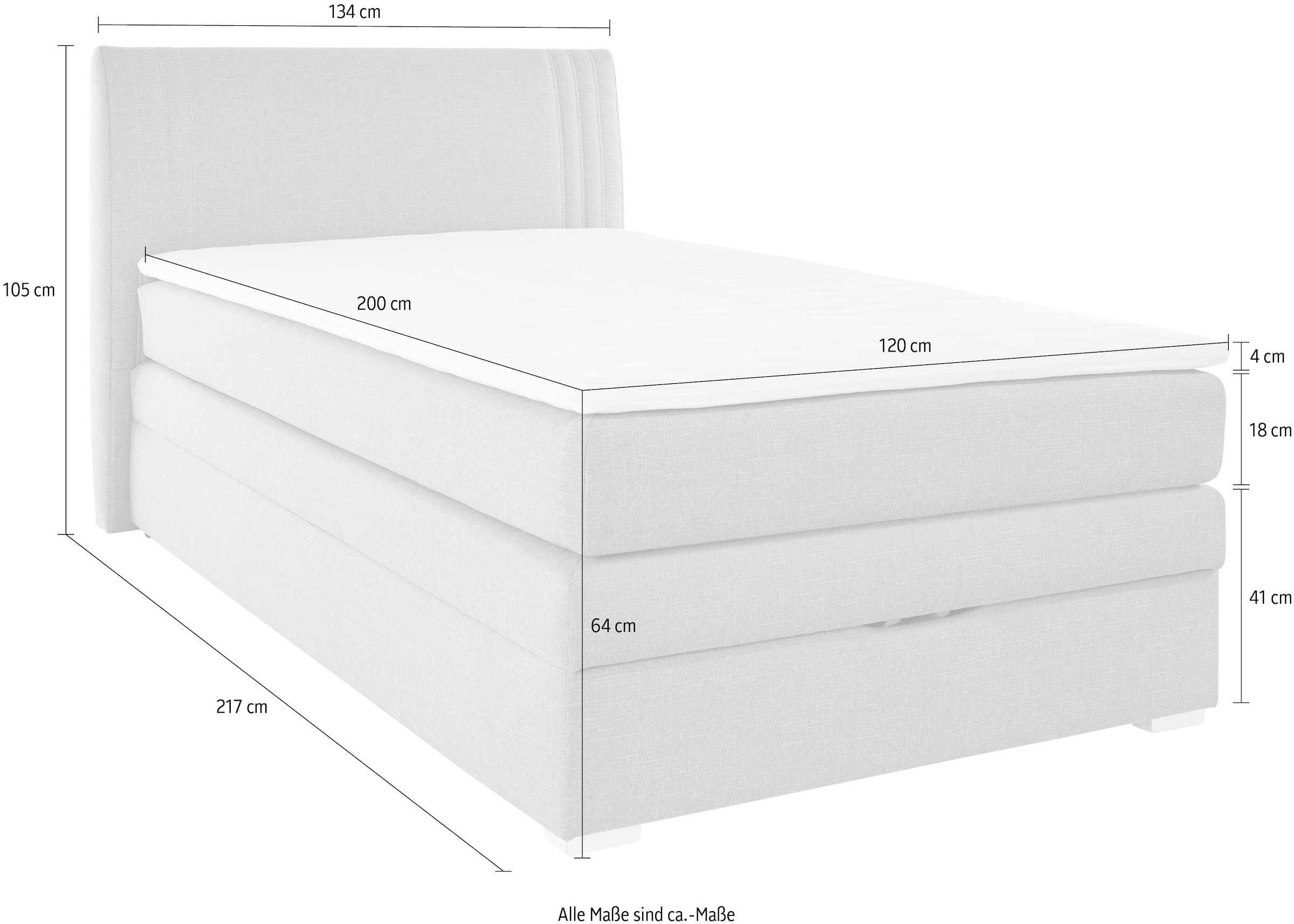 Jockenhöfer Gruppe Boxspringbett »"Amira", OTTOs Choice! Topseller, mit Bettkasten und Topper« erhältlich in den Breiten 120,140 & 180cm