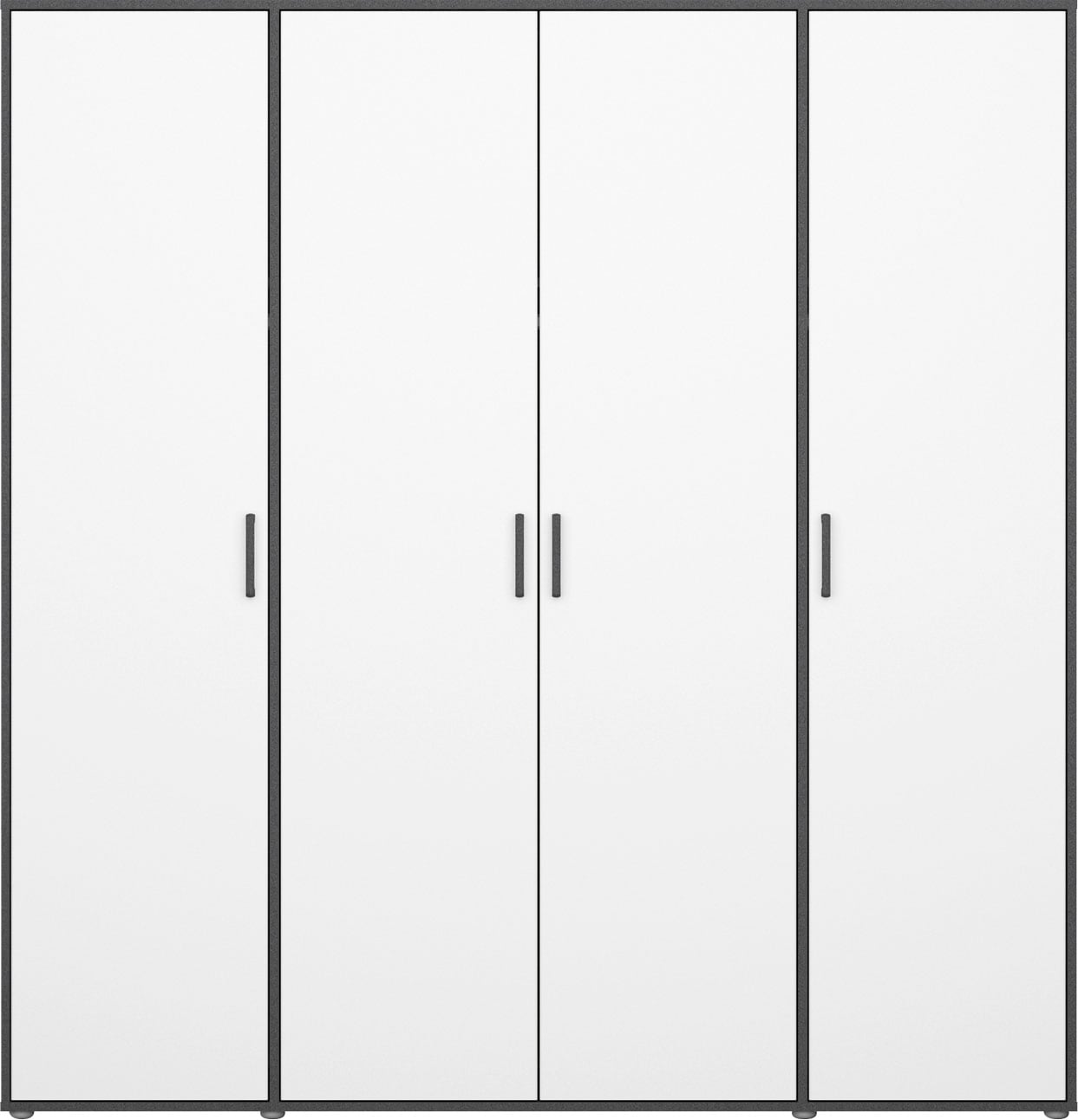 rauch Drehtürenschrank »Kleiderschrank Schrank Garderobe Wäscheschrank TOPSELLER VOYAGER«, mit modernen Griffen in Graumetallic, viel Stauraum MADE IN GERMANY